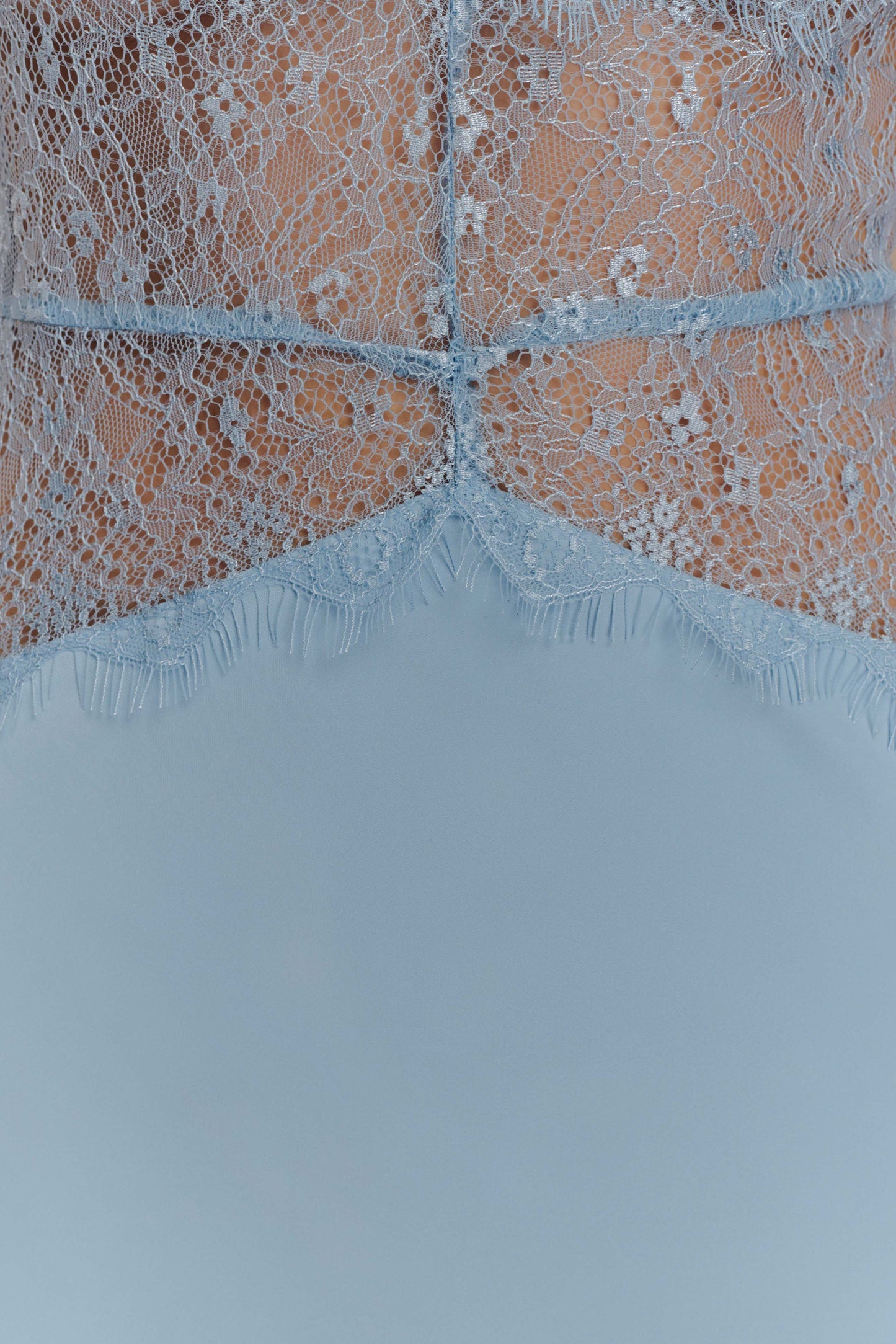 Dinah Lace And Satin Maxi Dress - Cornflower Blue