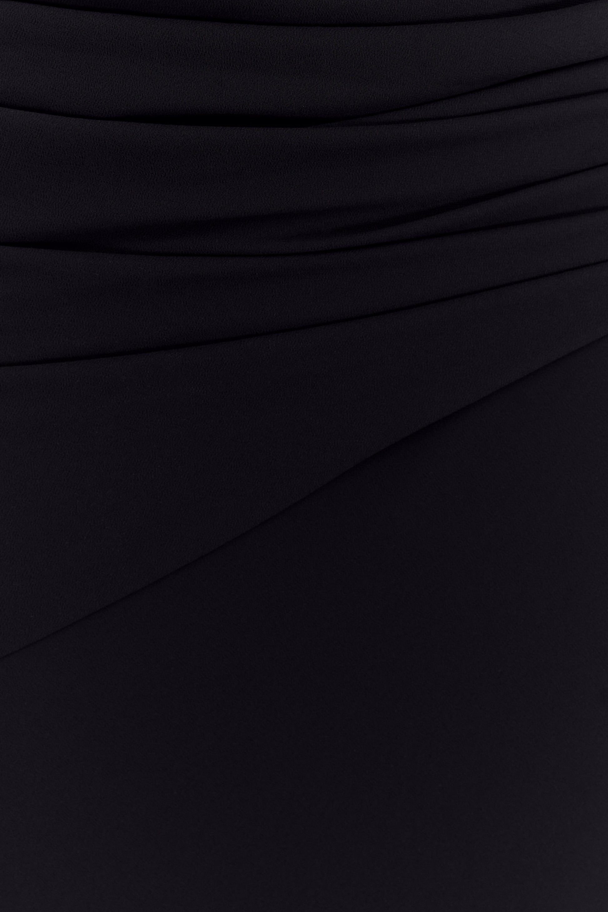 Giulia Chiffon Draped Maxi Dress - Black #4