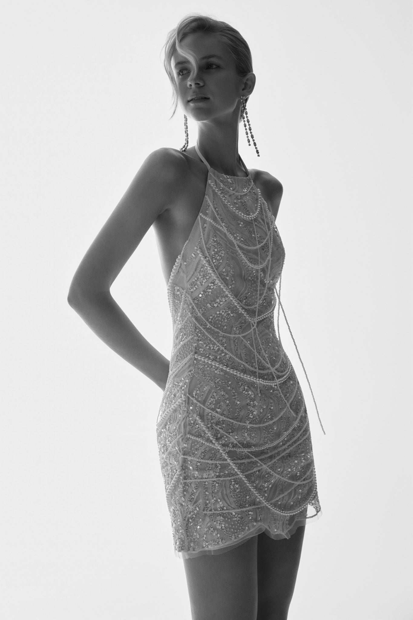 white mini halter dress Adora Pearl - FY25WK51_ROWMDs Color:Honey Gold ($118.66) KaLI_store Beach Dress Casual