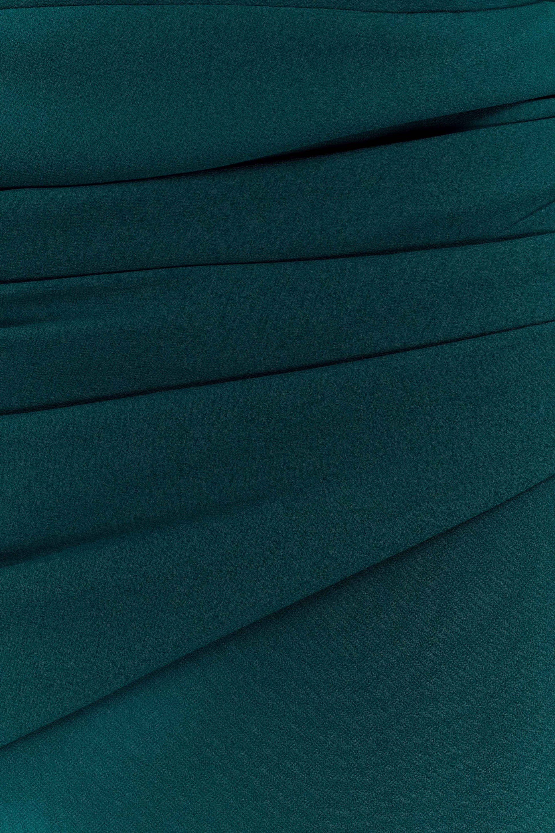 Giulia Chiffon Draped Mini Dress - Dark Emerald #7