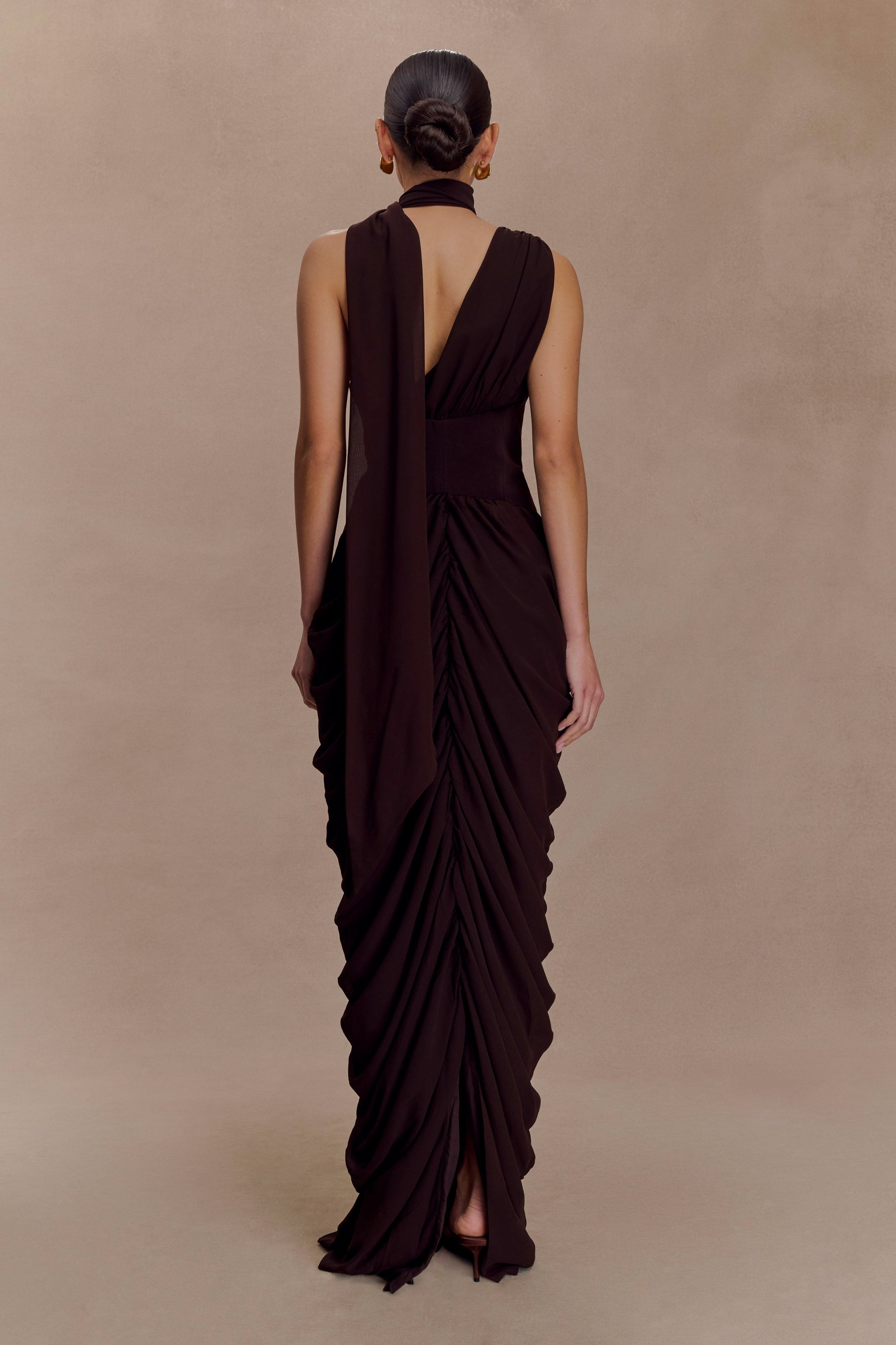 Alex Chiffon Maxi Dress - Cacao Brown #3
