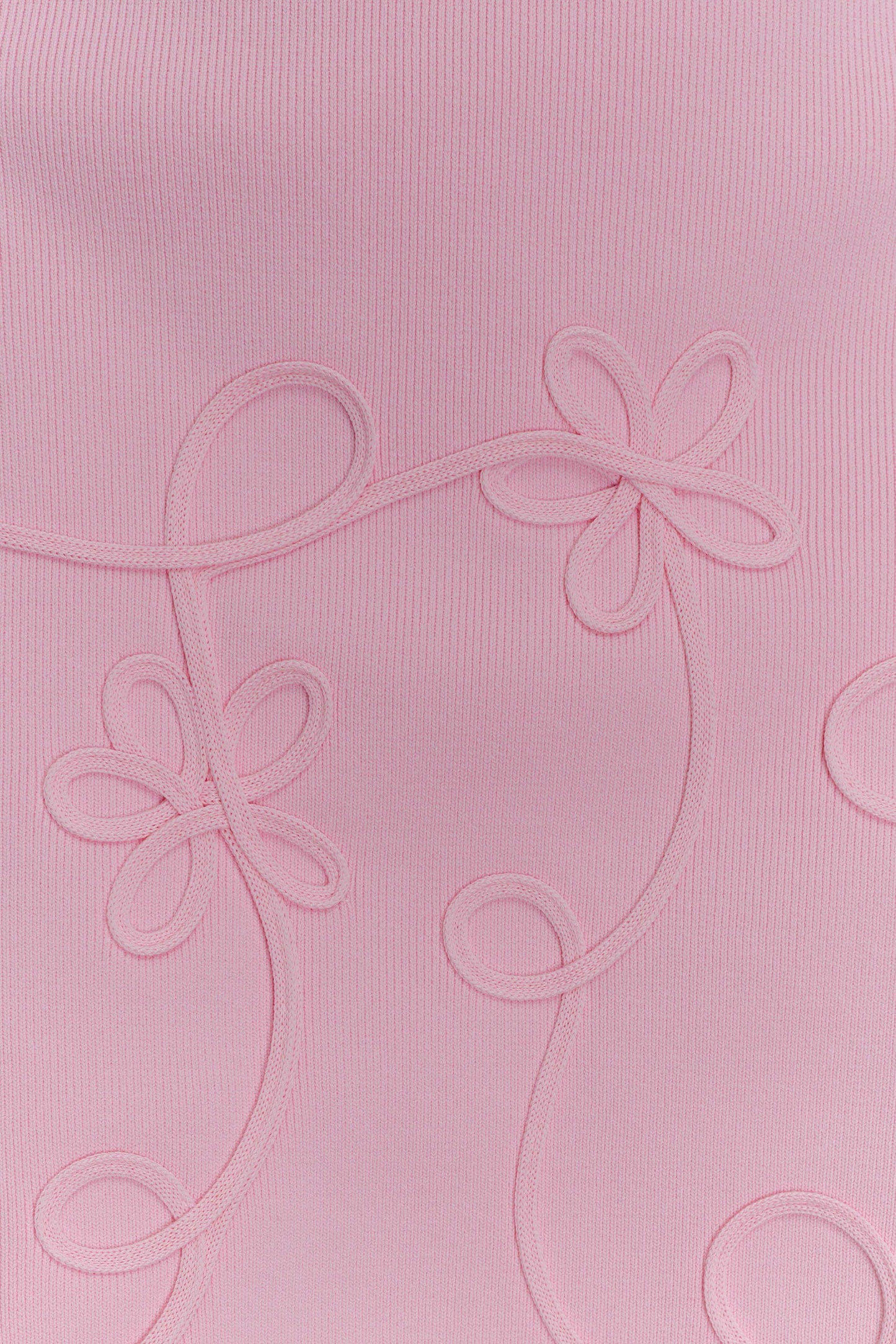 Brullo Embroidery Knit Mini Dress - Baby Pink