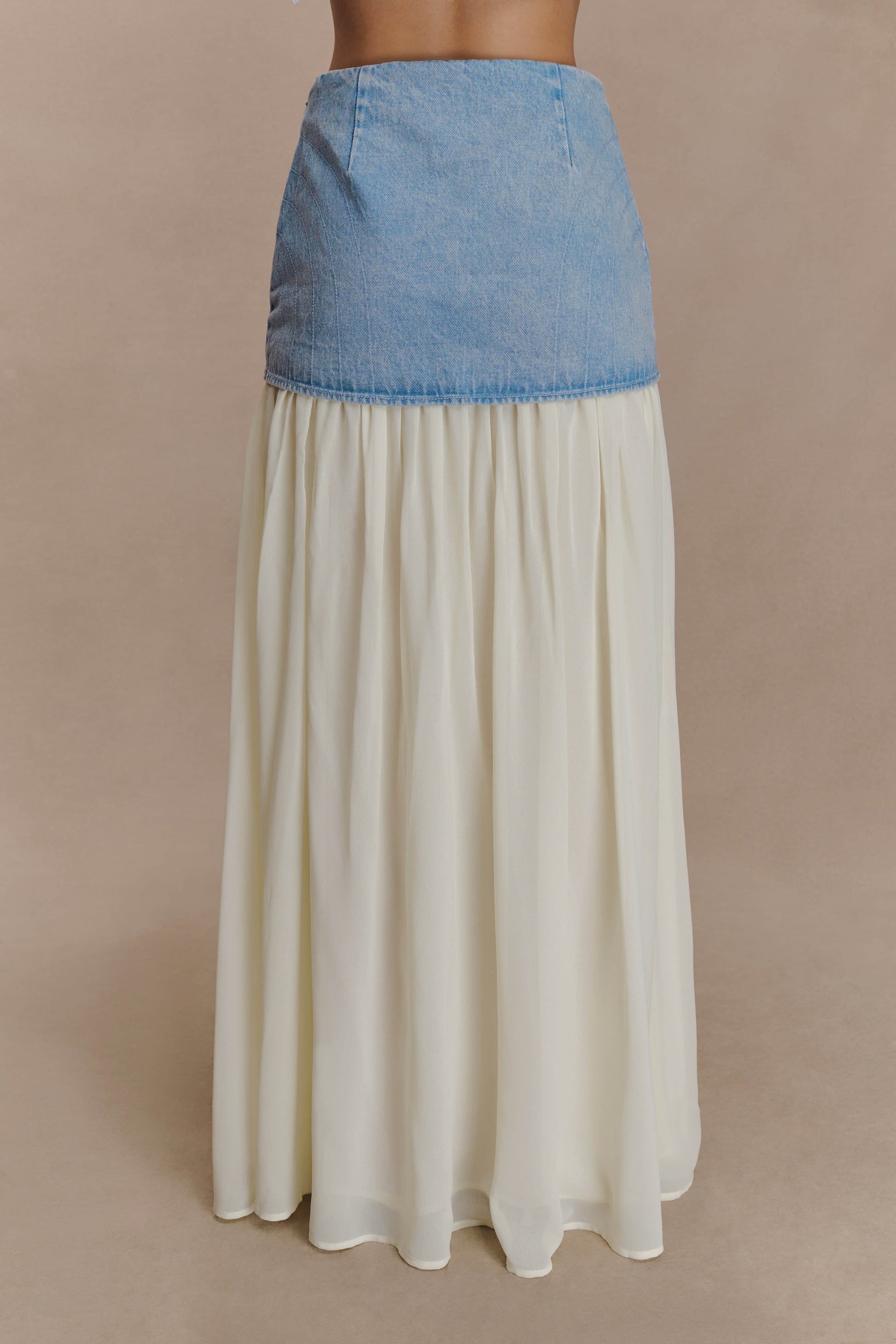 Tully Chiffon Denim Maxi Skirt - 80'S Blue #2