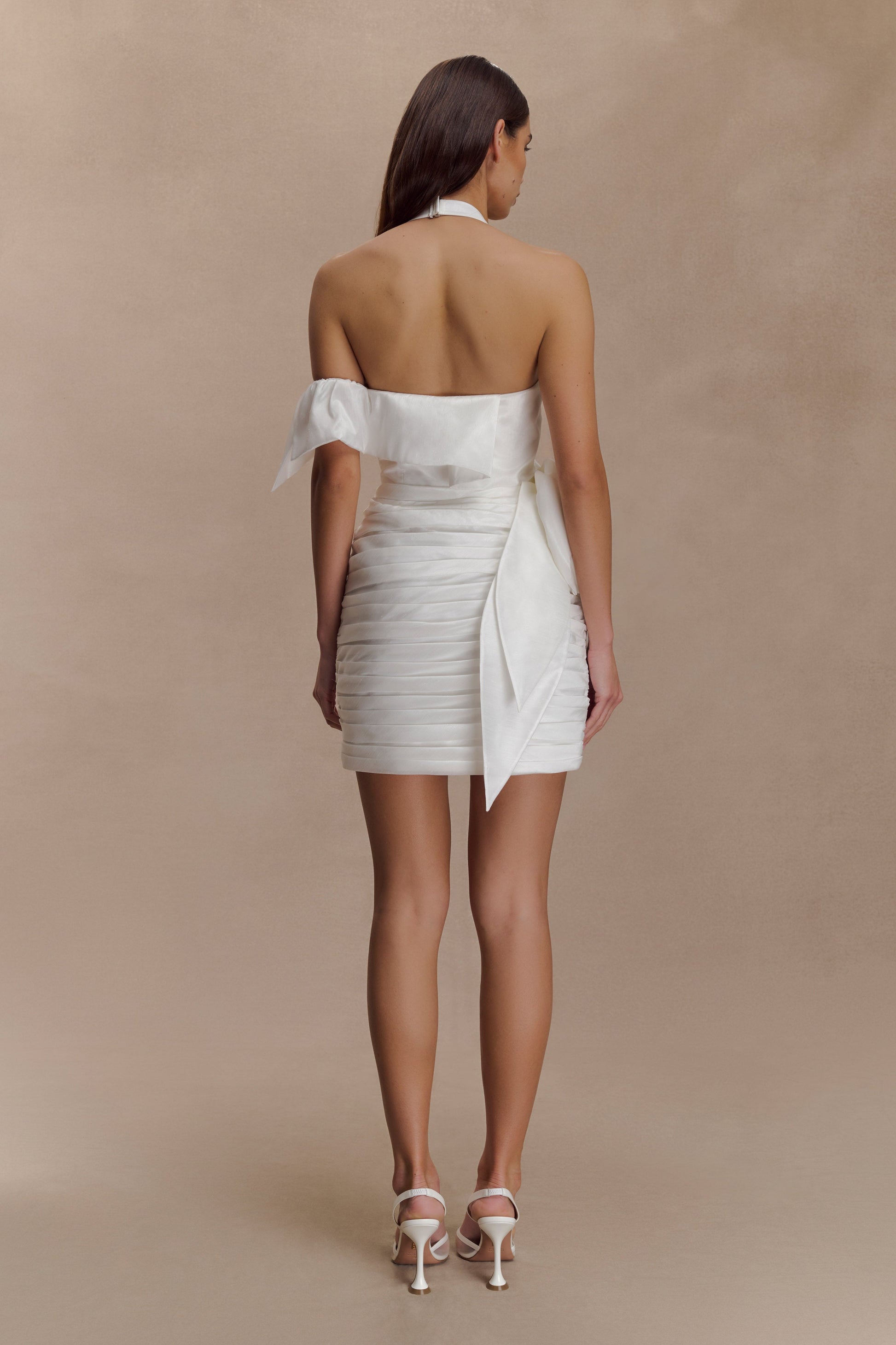 Claudine Taffeta Floral Mini Dress - White #4