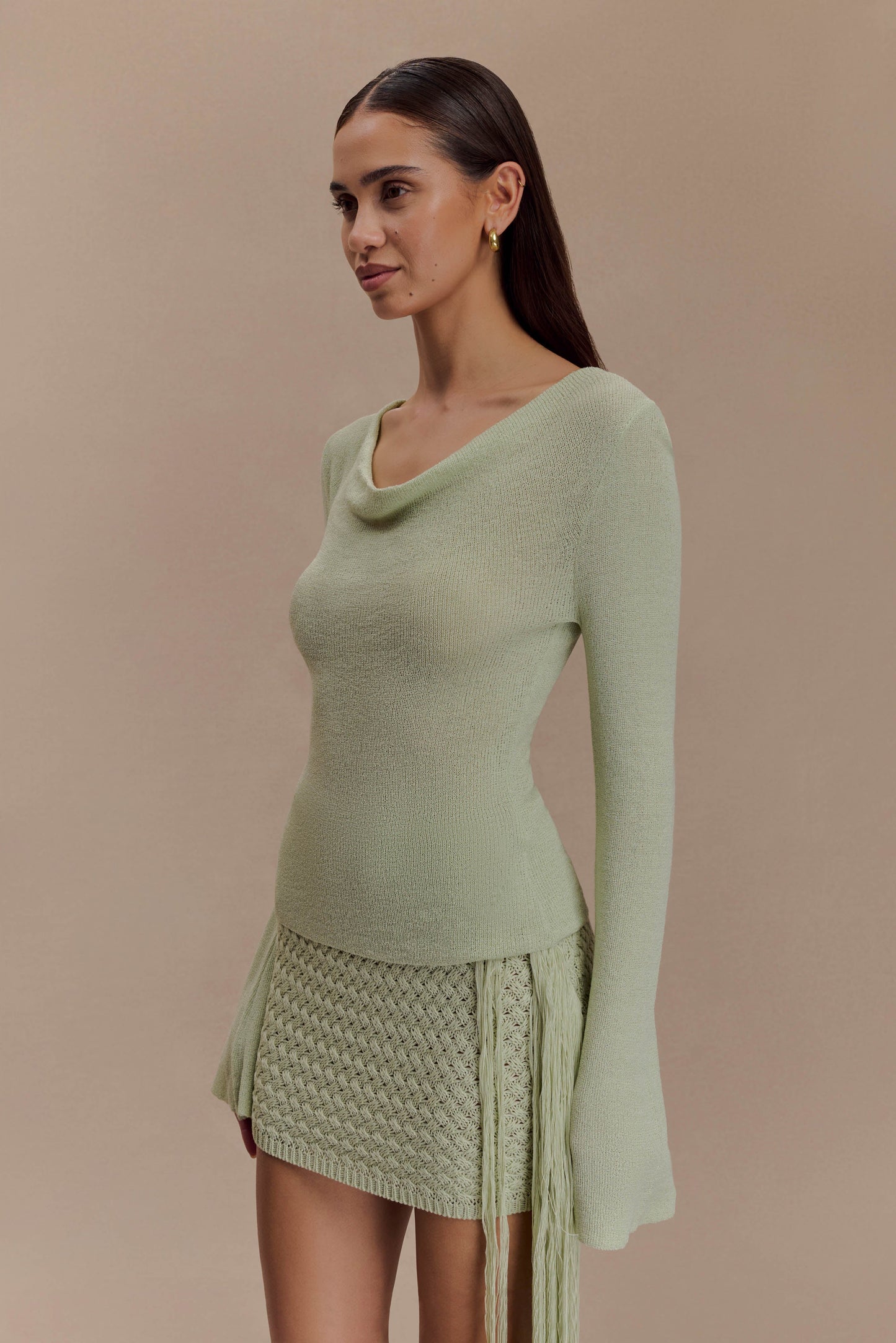 Terrymae Crochet Mini Skirt - Pastel Green