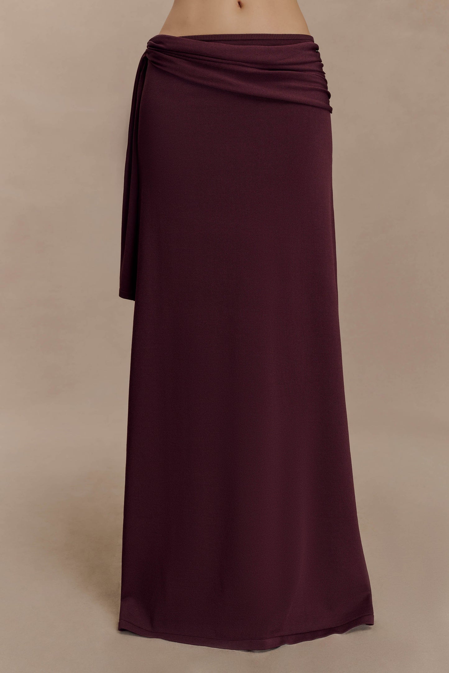 Bowie Low Rise Knit Maxi Skirt - Dark Chocolate