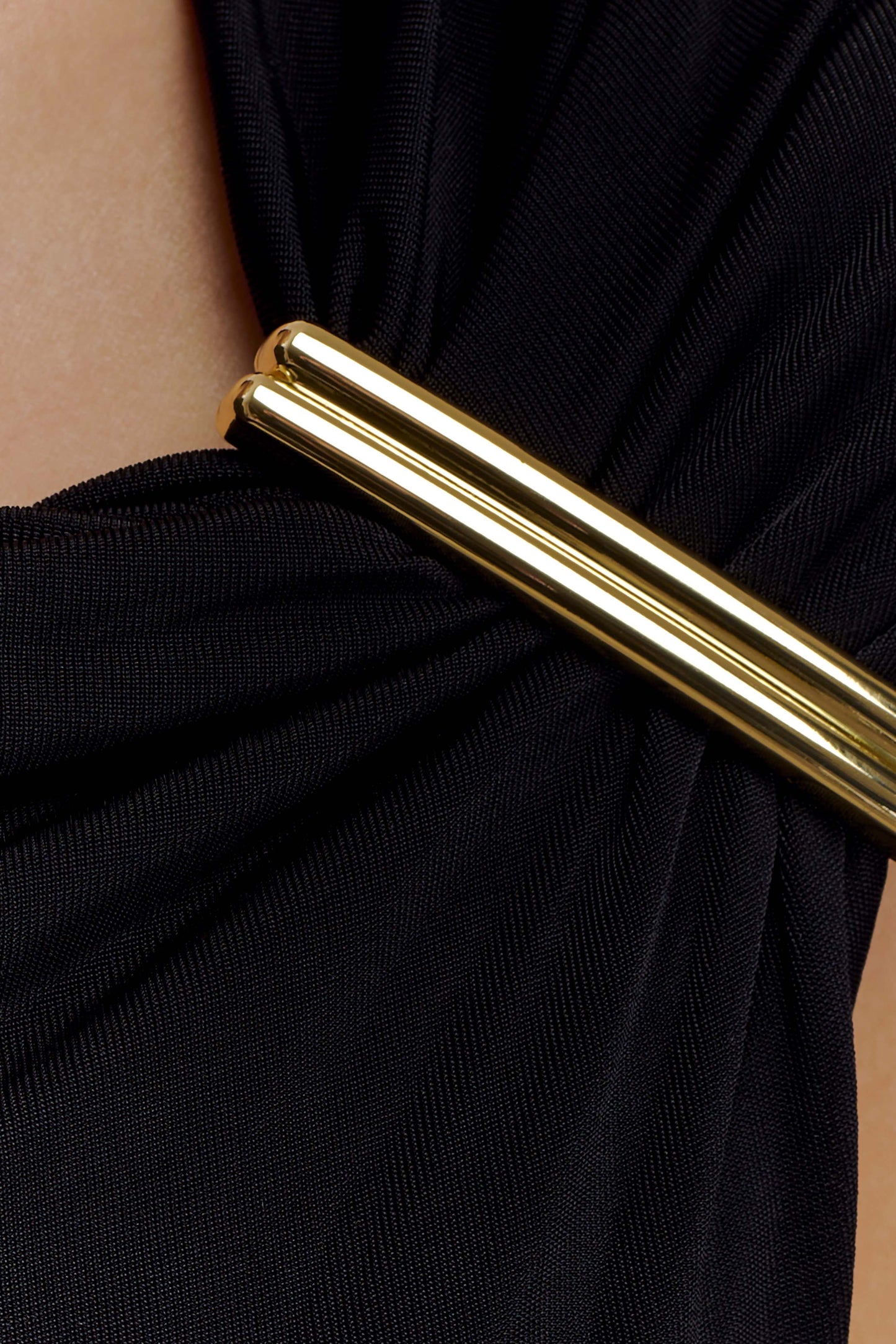 Kinsley Slinky Maxi Dress With Hardware - Black