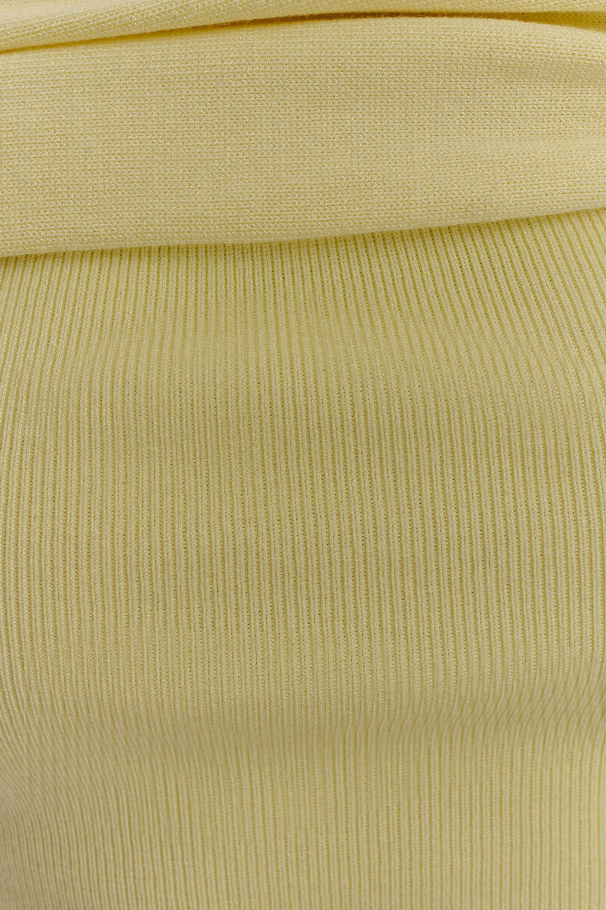 Irene Gathered Knit Maxi Skirt - Lemon #5