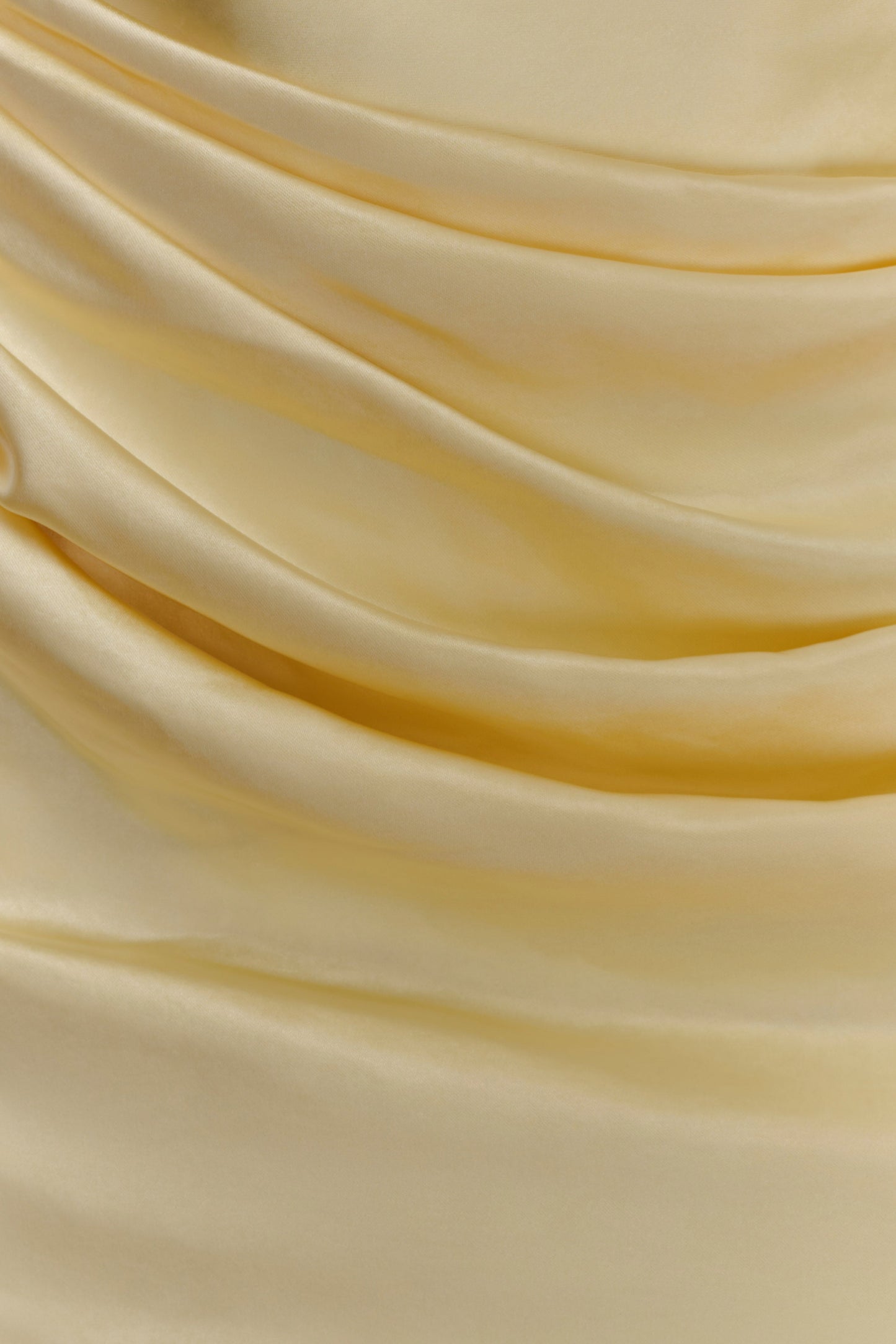 Dalia Off Shoulder Satin Maxi Dress - Lemon