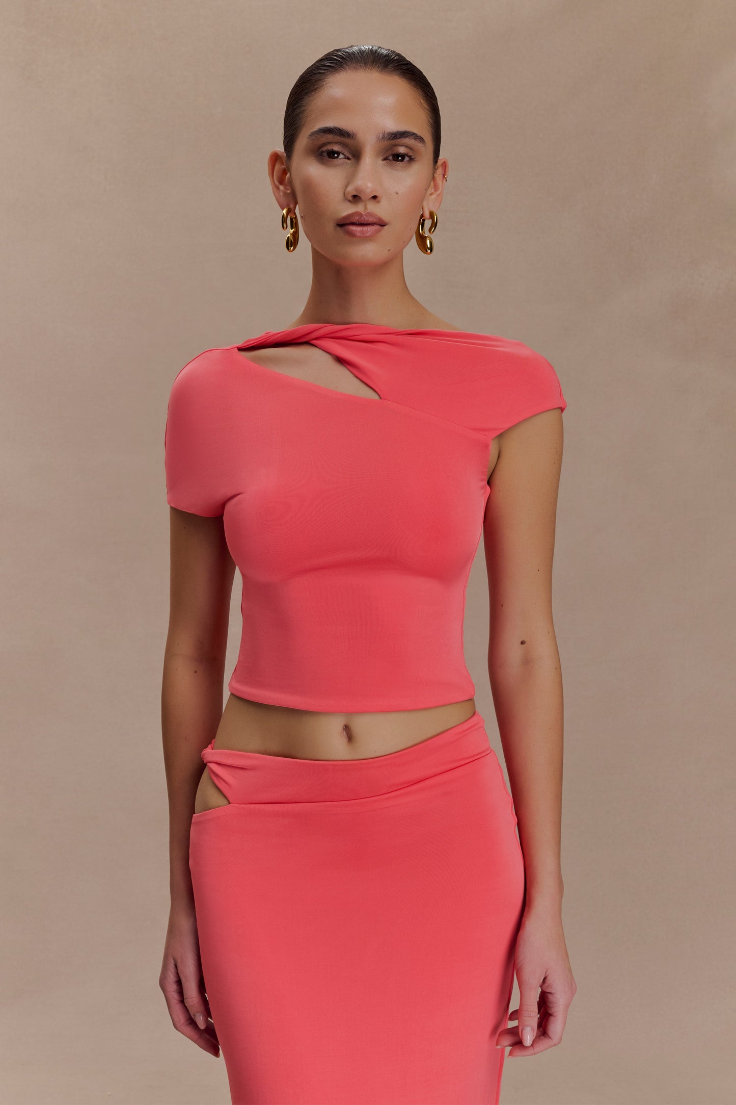 Haven Slinky Twist Top - Coral