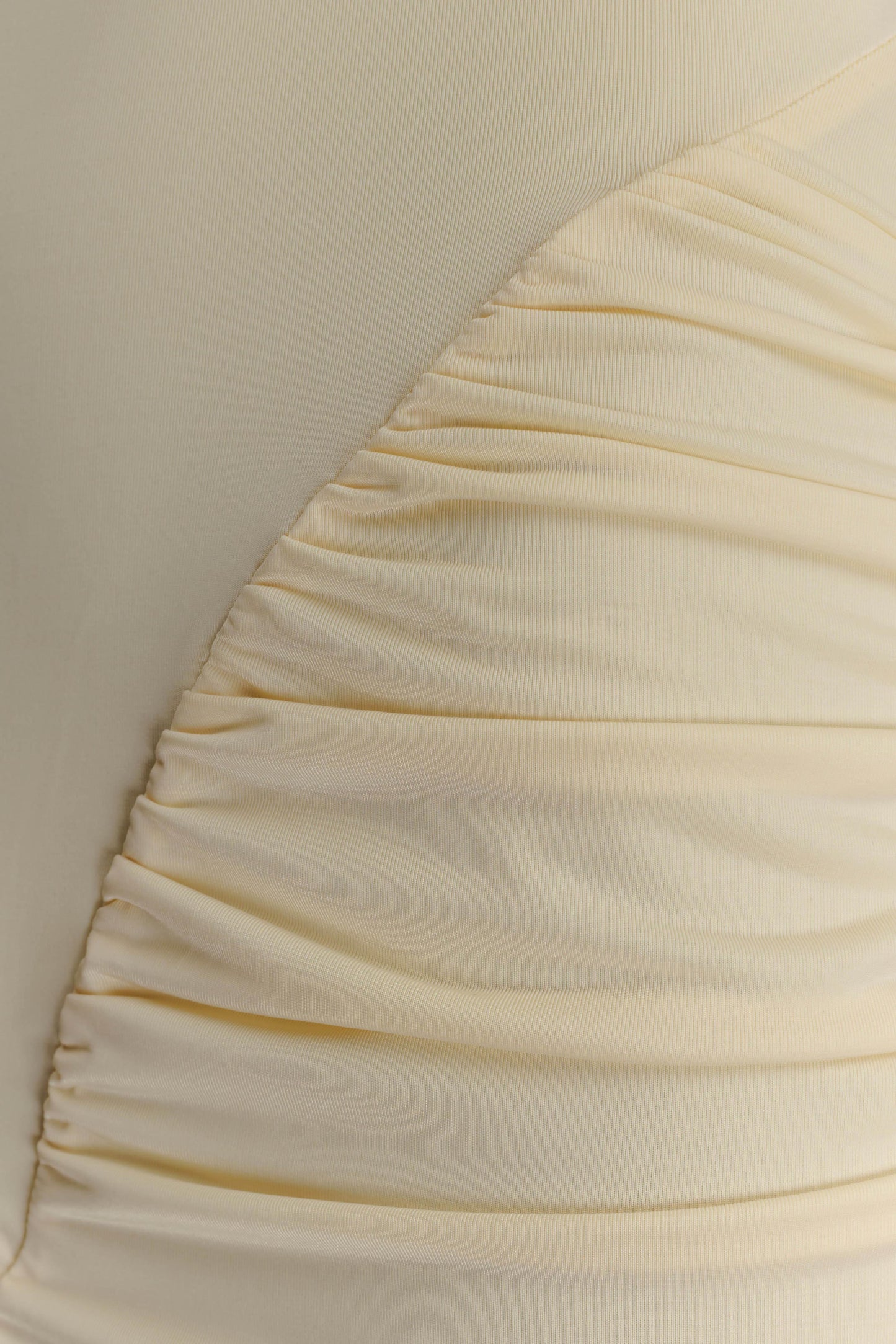 Amandine Ruched Slinky Maxi Dress - Lemon