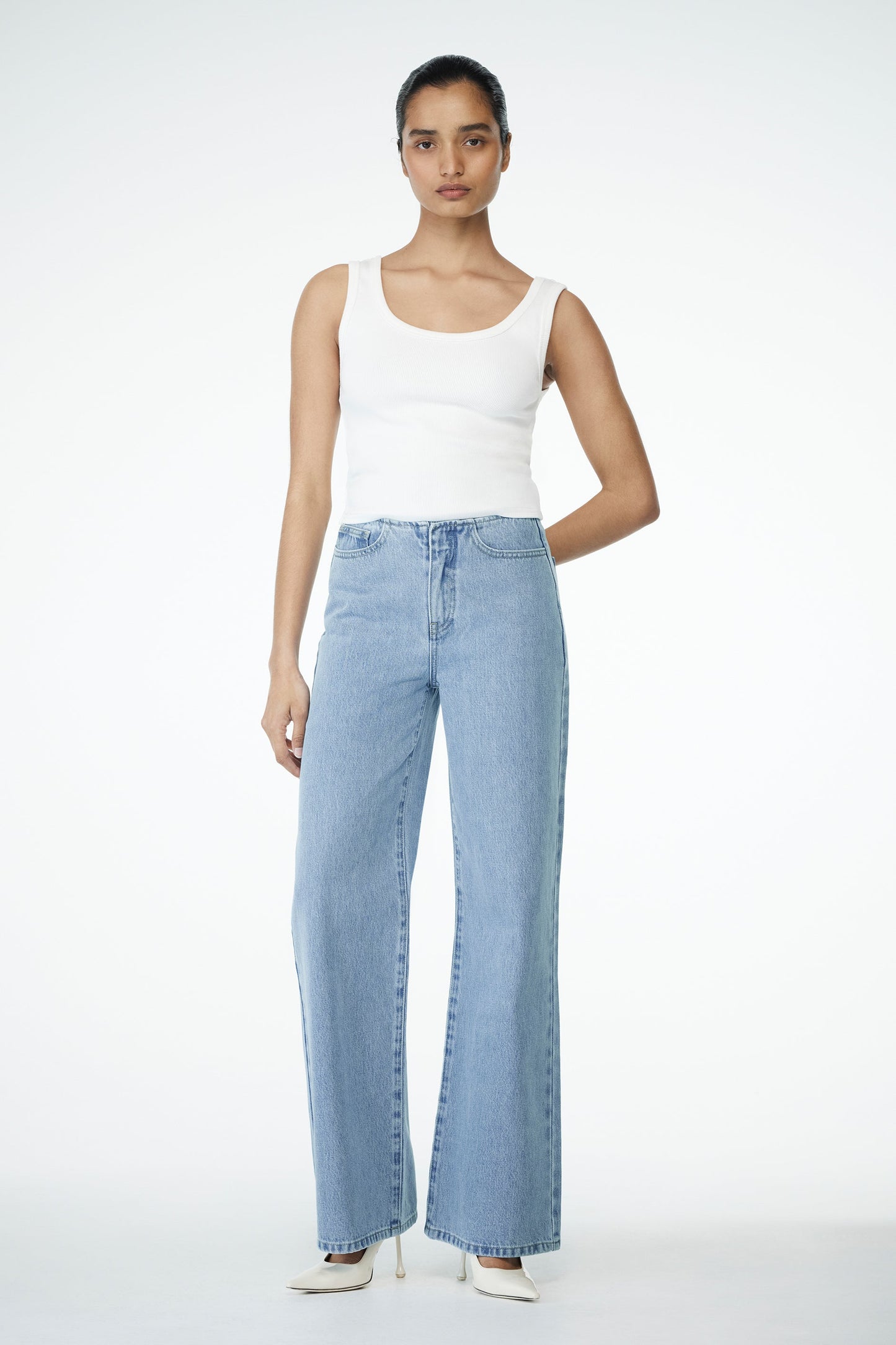 Caitlin Mid Rise Denim Jeans - Classic Blue
