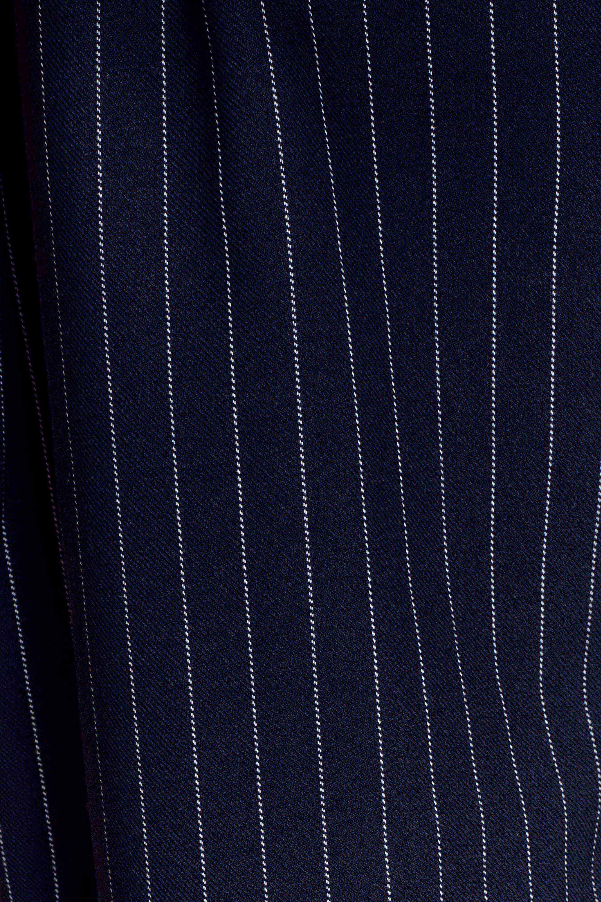 Jacqueline Pleated Wide Leg Pants - Navy Pinstripe #6