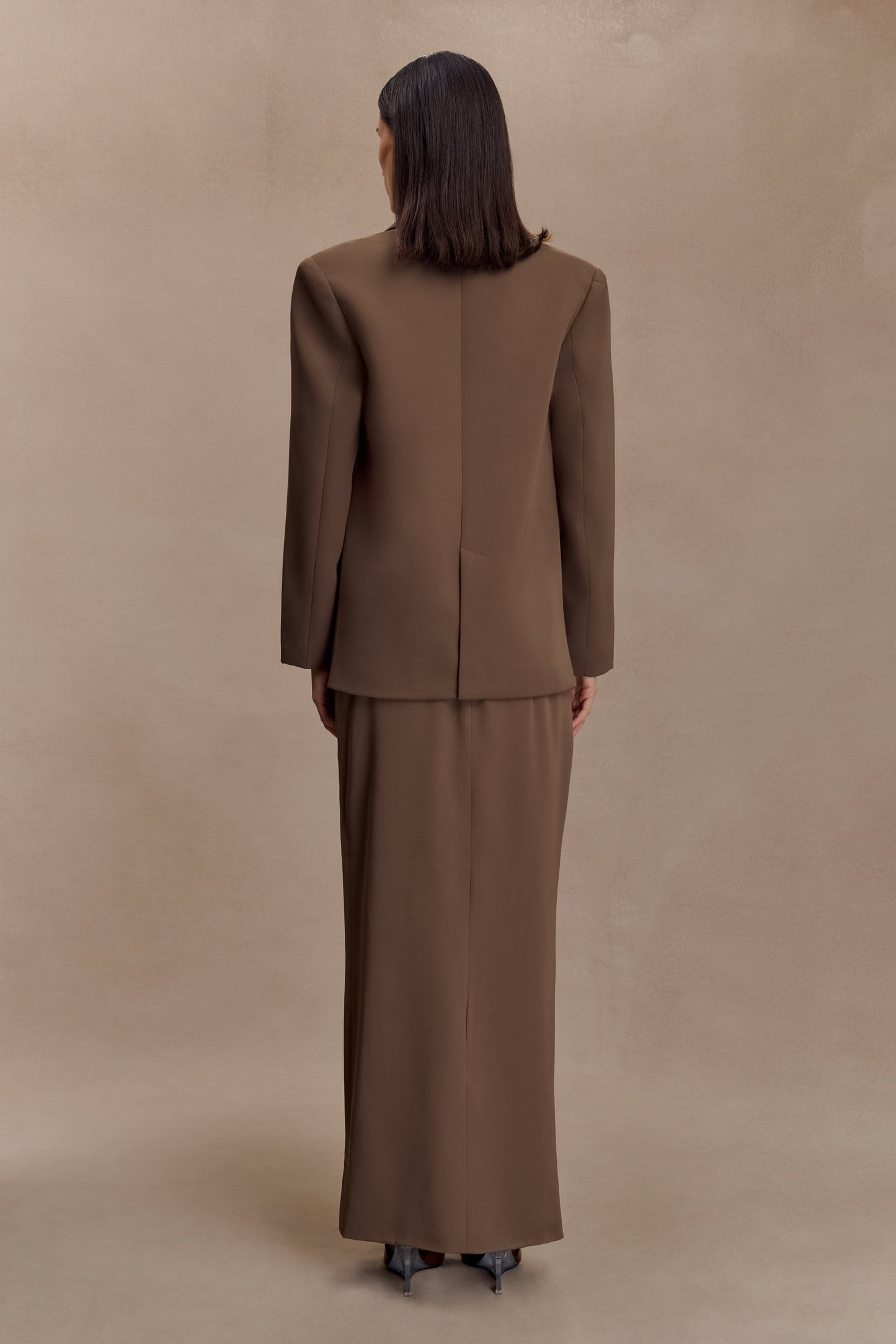 Cassie Column Maxi Skirt - Cacao Brown