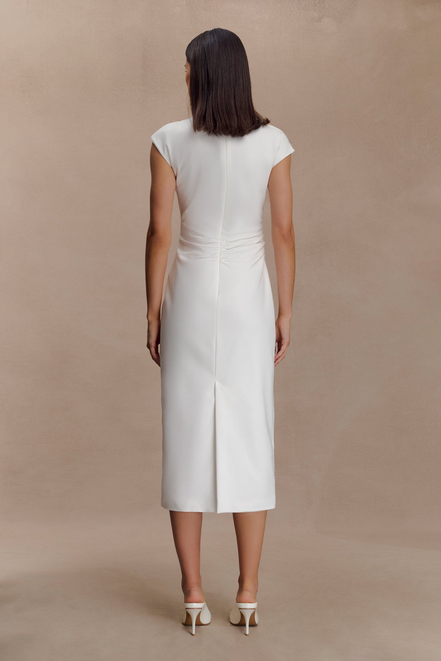 Lorena Cotton Midi Dress - White