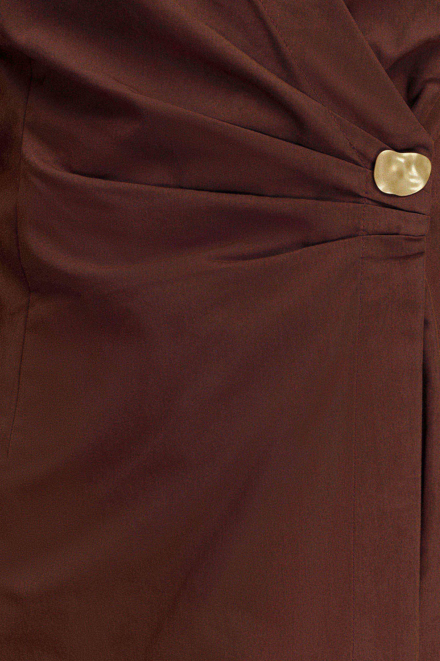 Mikaila Asymmetric Shirt Dress - Dark Chocolate