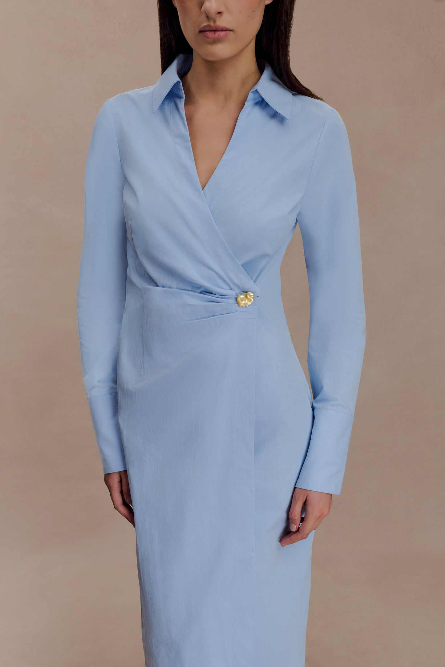 Mikaila Asymmetric Shirt Dress - Blue