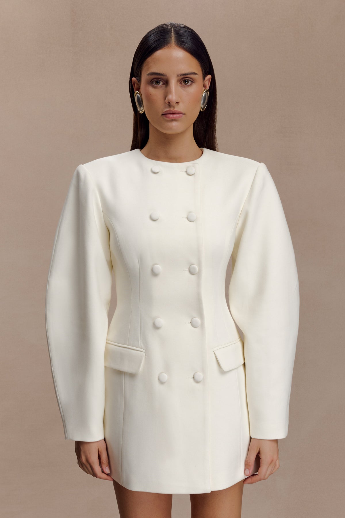 Beatrice Blazer Mini Dress - Ivory