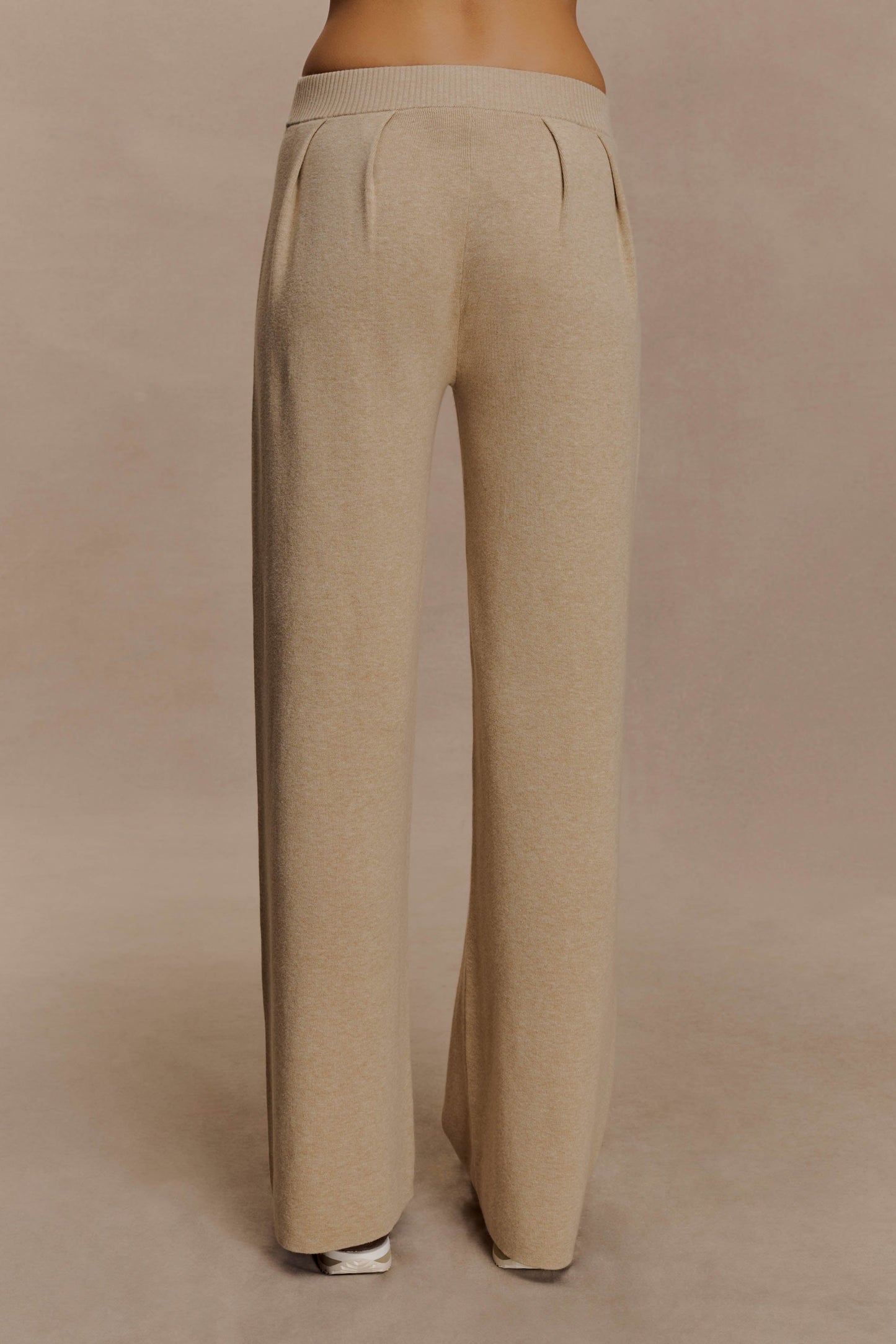 Frannie Gathered Silk Blend Knit Pants - Sand