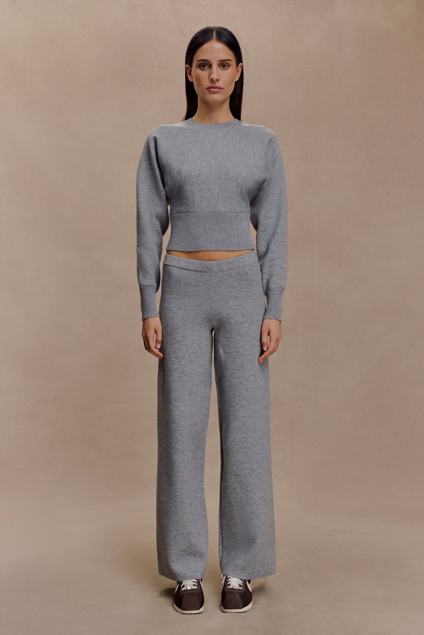 Ciaralee Cinched Waist Jumper- Grey Marle