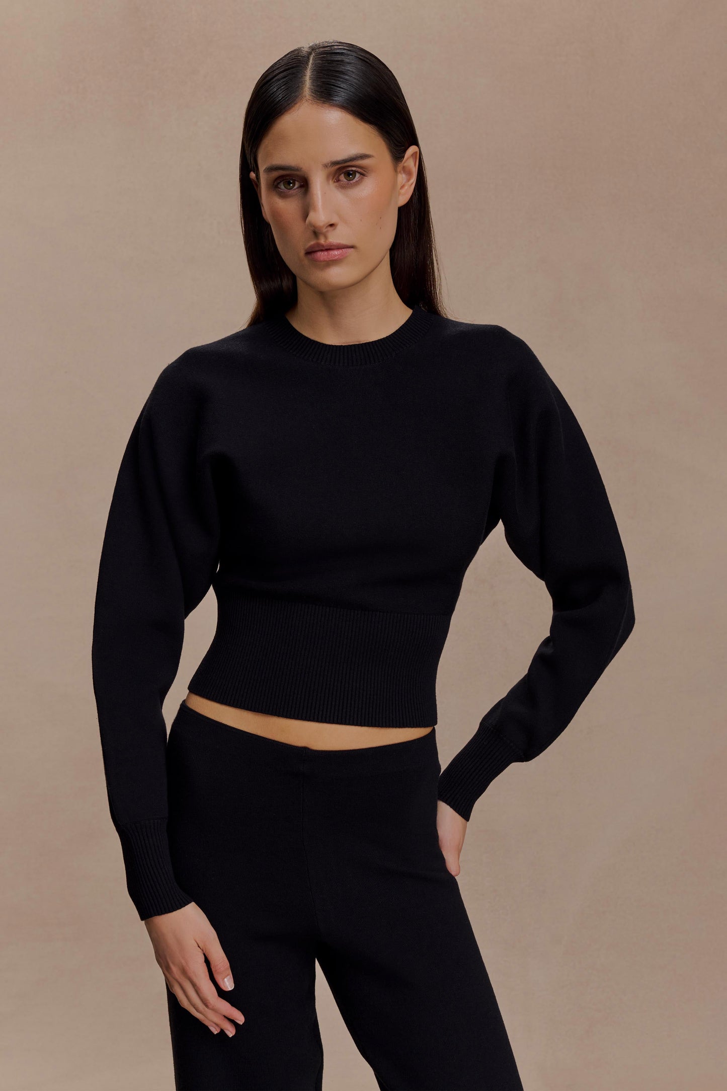 Ciaralee Cinched Waist Jumper - Black