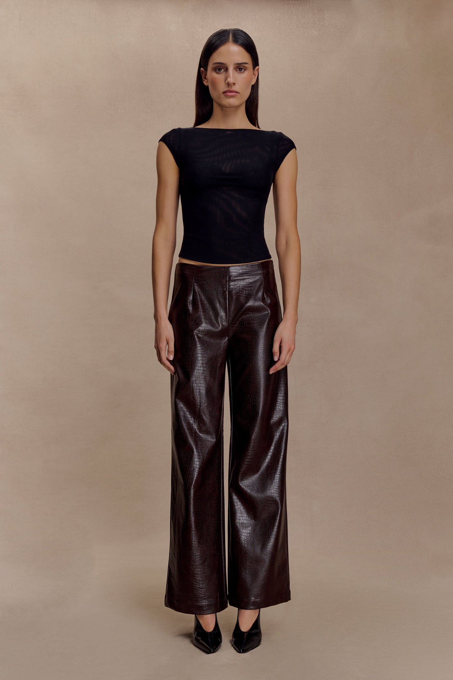 Romana Short Sleeve Mesh Top - Black