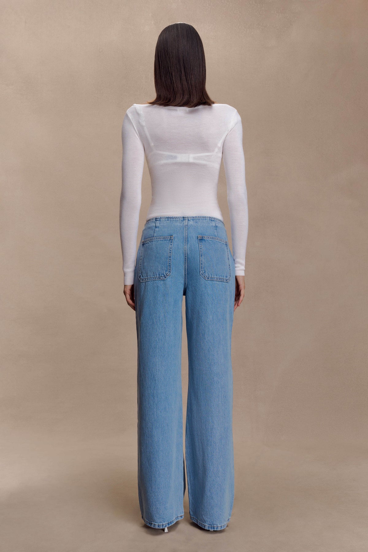 Paedyn Merino Wool Ribbed Long Sleeve Top - Ivory