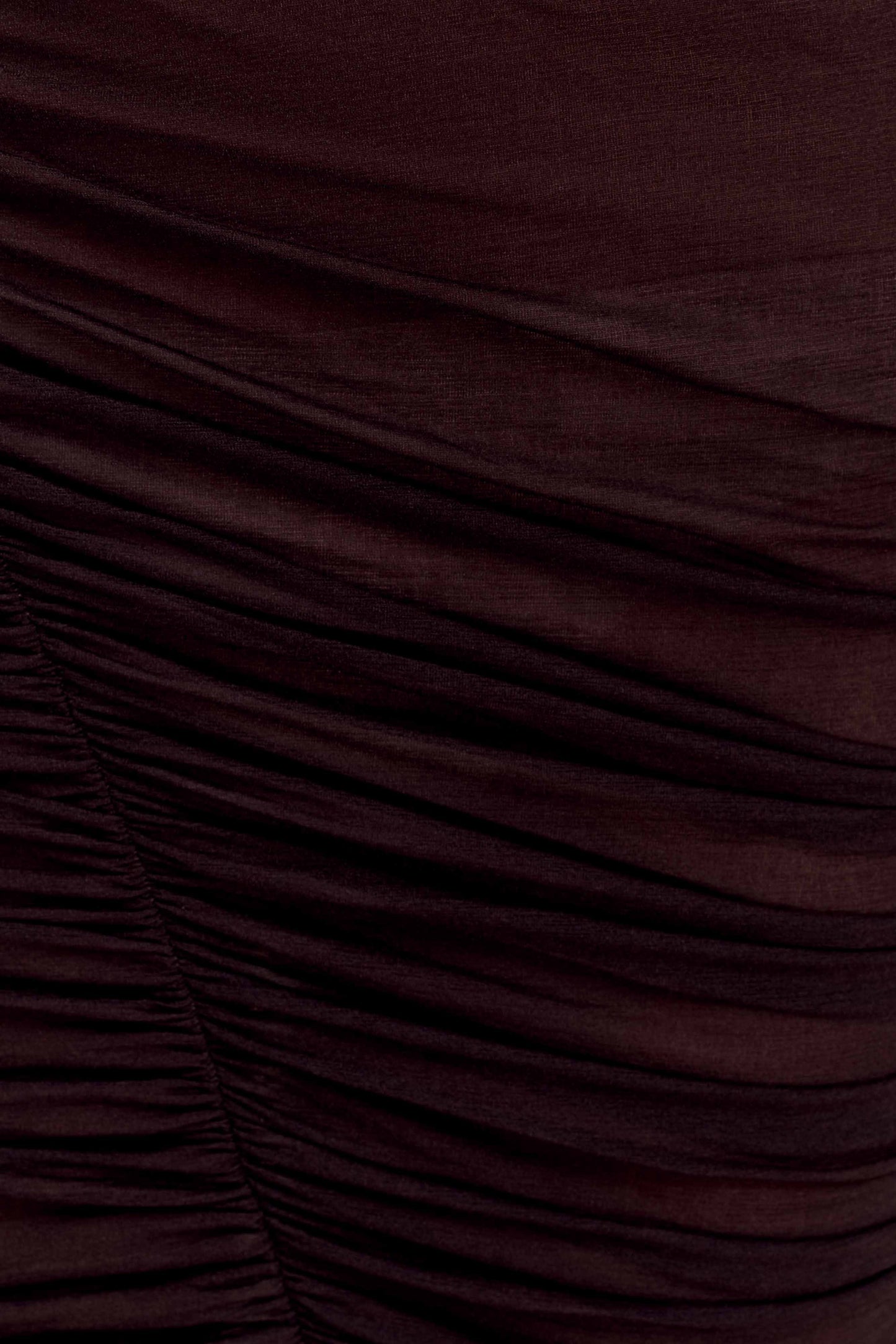 Matilda Ruched Mesh Maxi Skirt - Chocolate