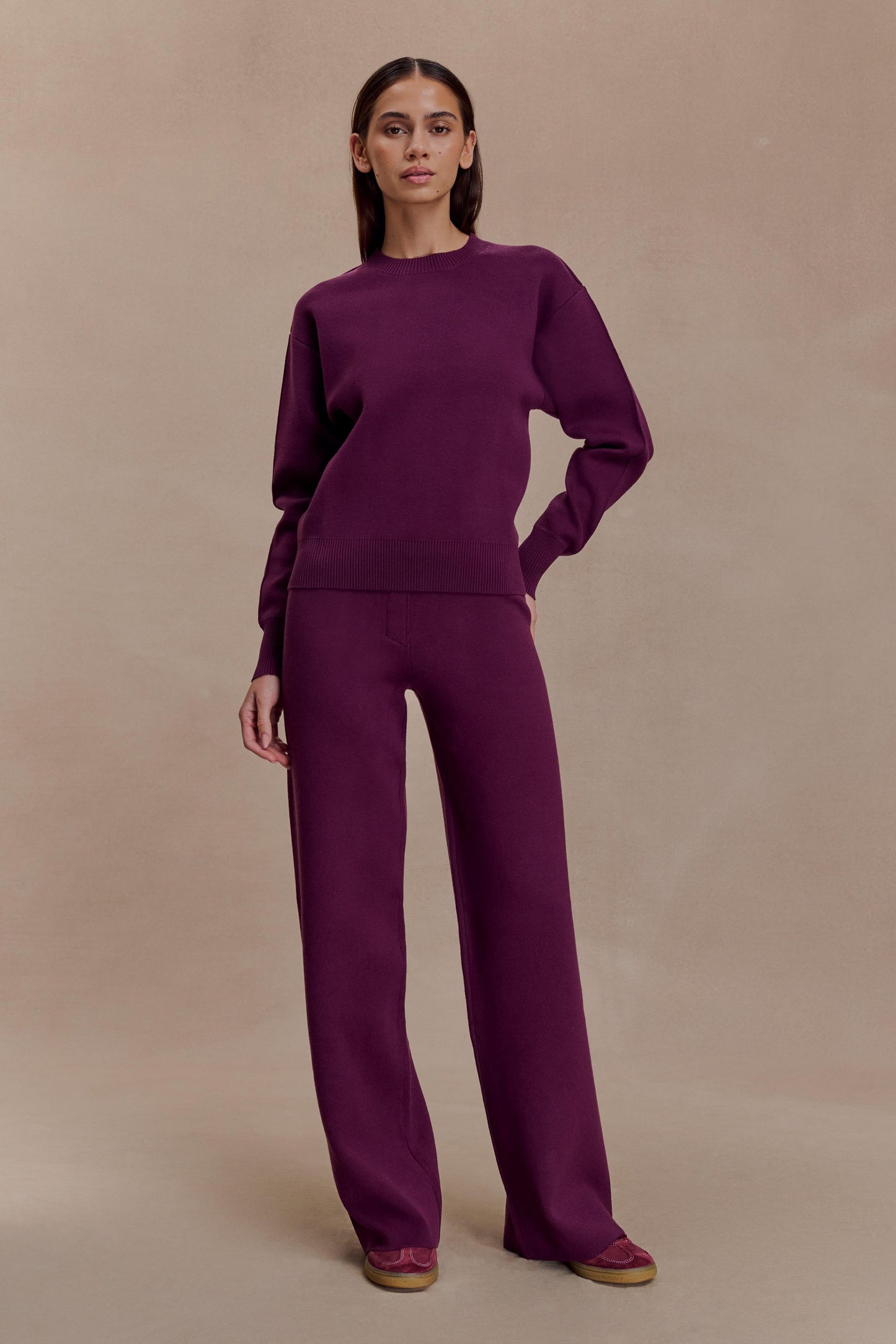 Lauren Knit Trouser - Plum