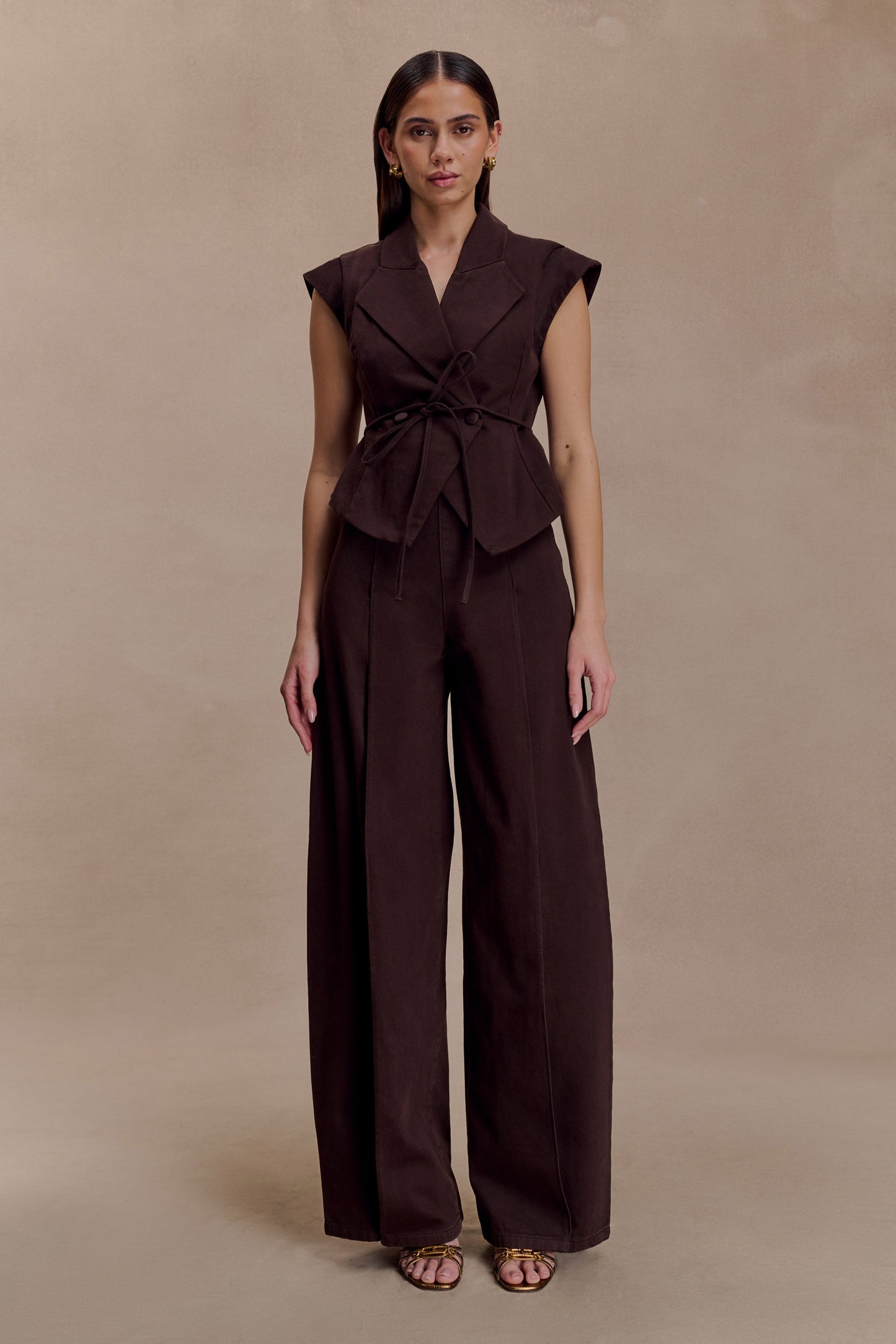 Beatrix High Rise Denim Jeans - Chocolate