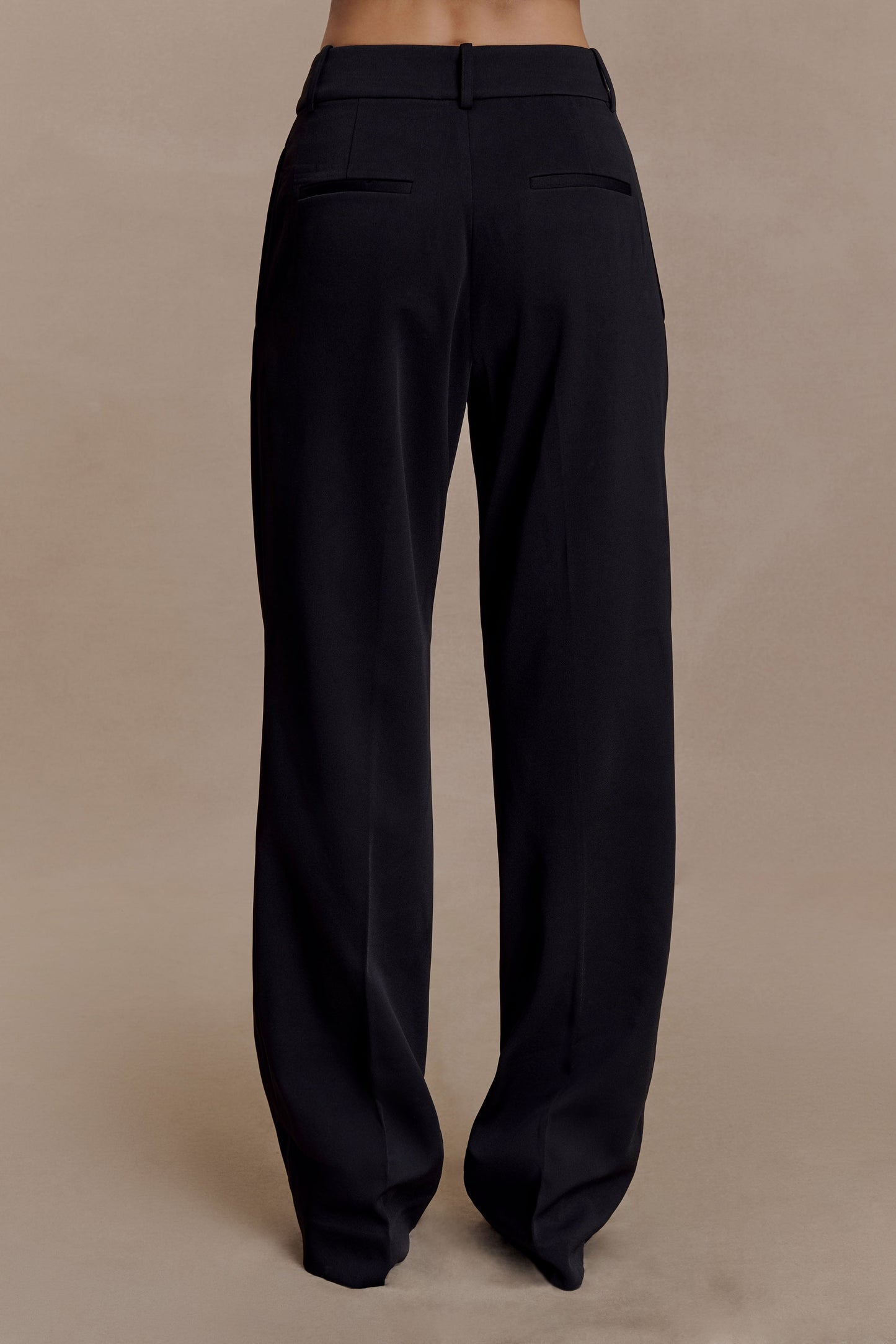 Fatima Satin Straight Leg Pant - Black