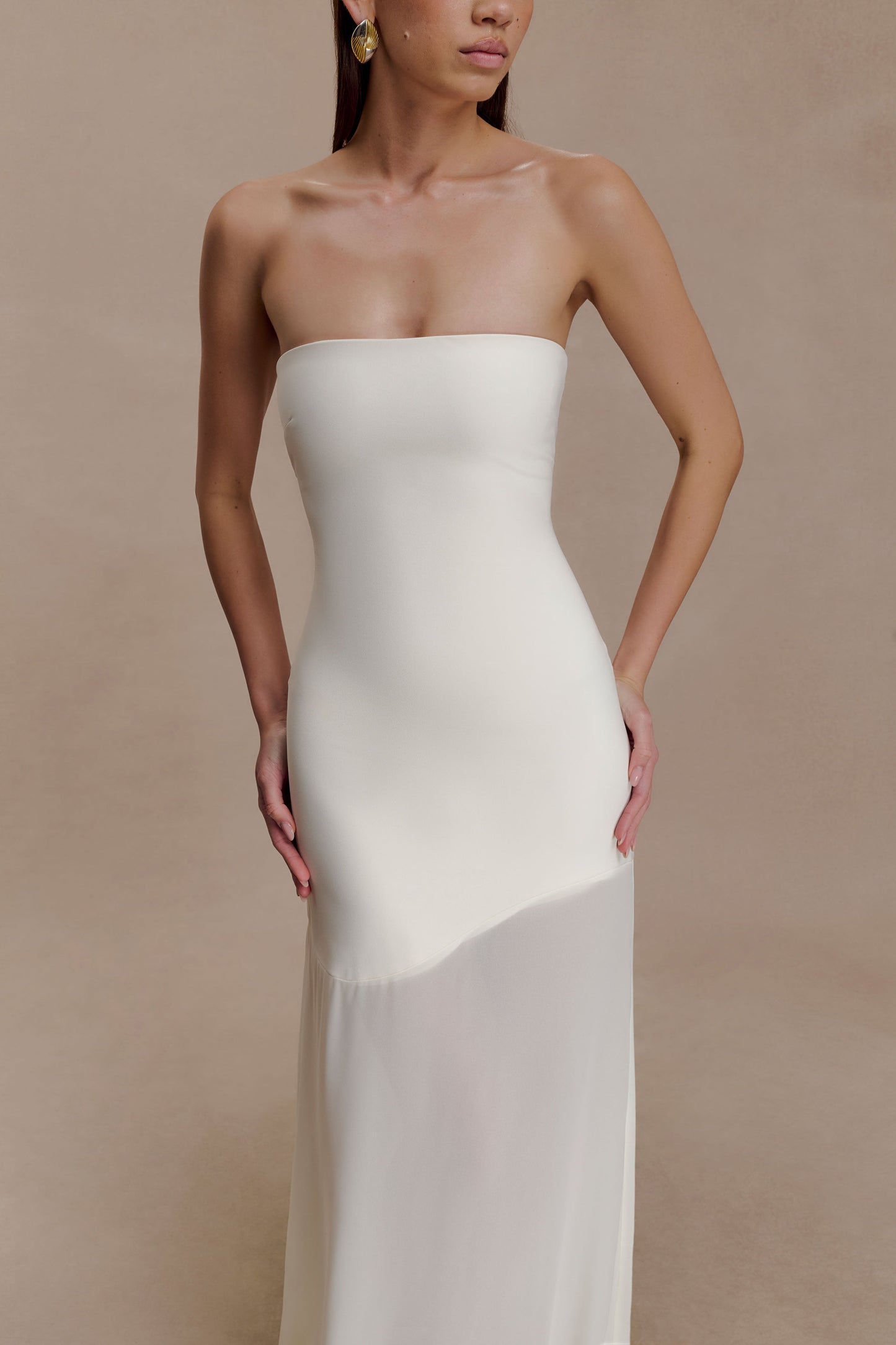 Mason Crepe And Chiffon Maxi Dress - Ivory