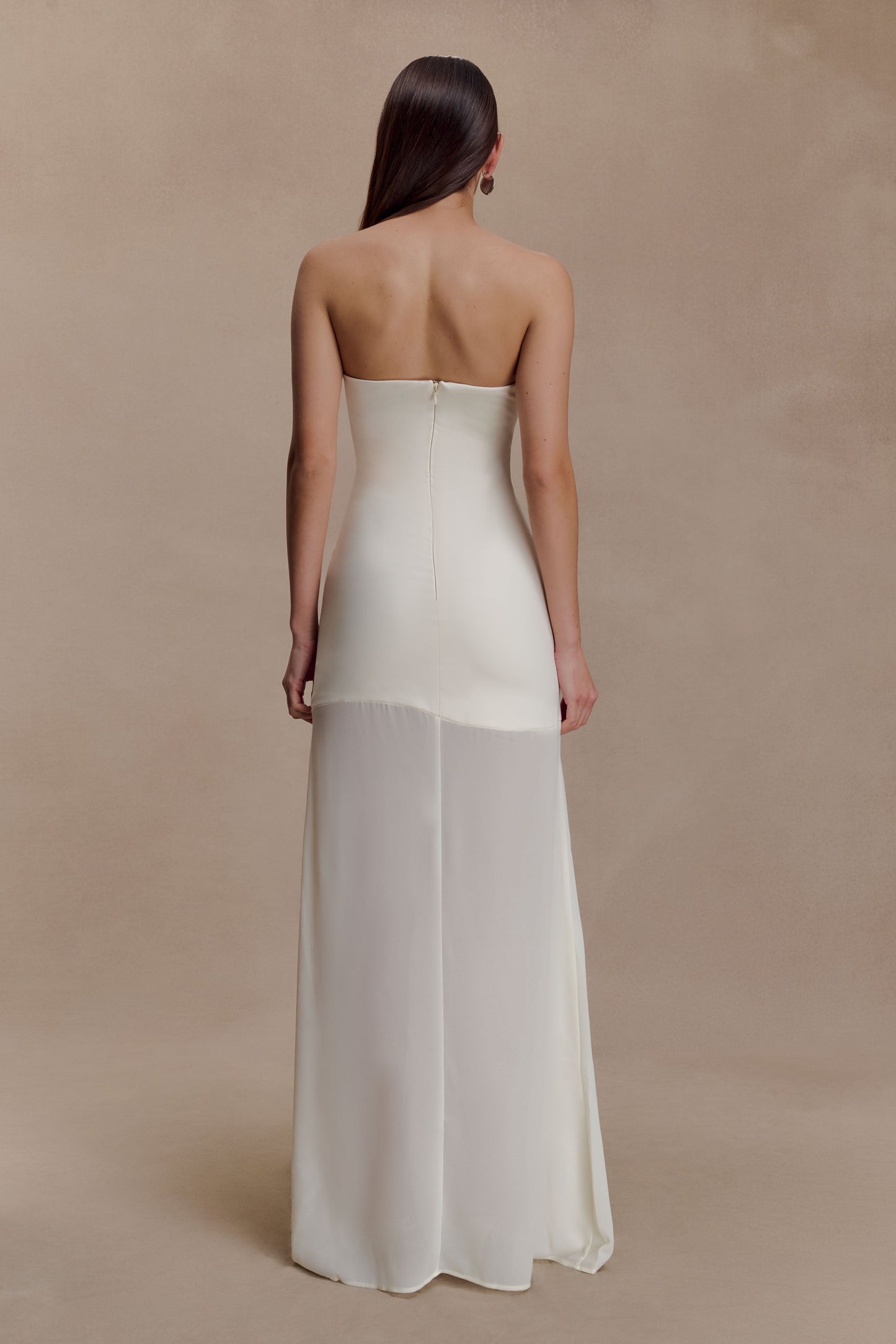 Mason Crepe And Chiffon Maxi Dress - Ivory