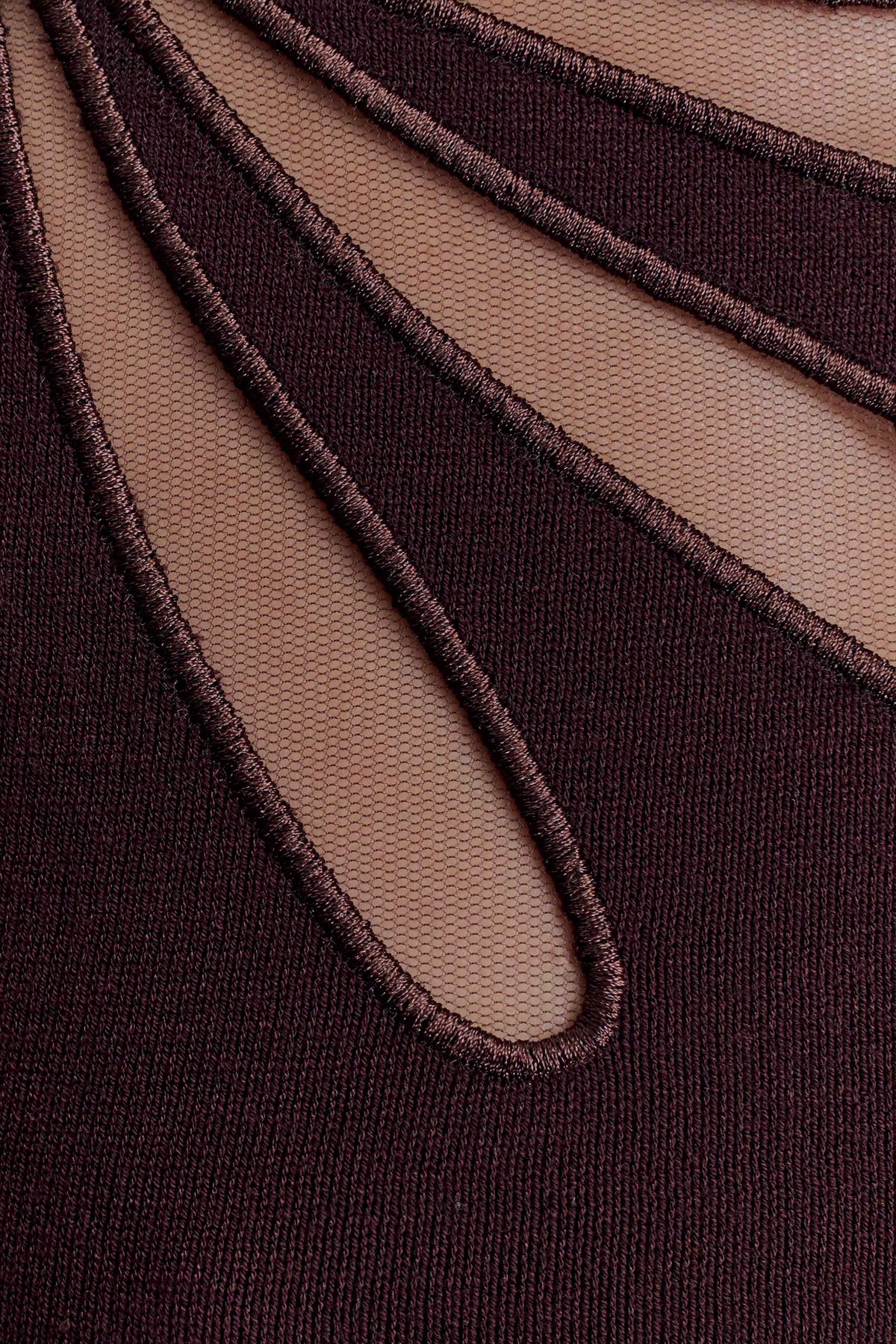 Brock Asymmetrical Neckline Knit Top - Dark Chocolate