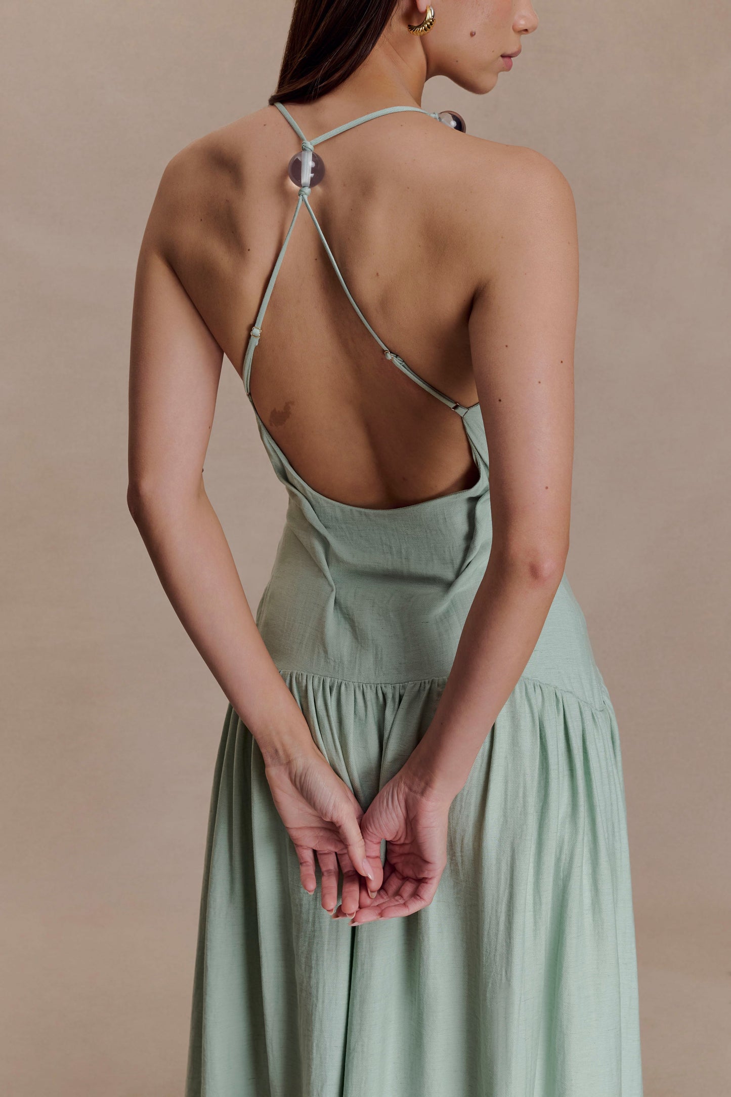 Darling Linen Maxi Dress - Sage