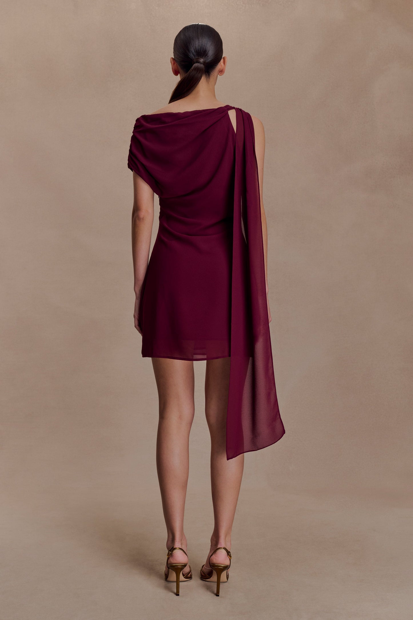 Daisie Chiffon Mini Dress - Wine