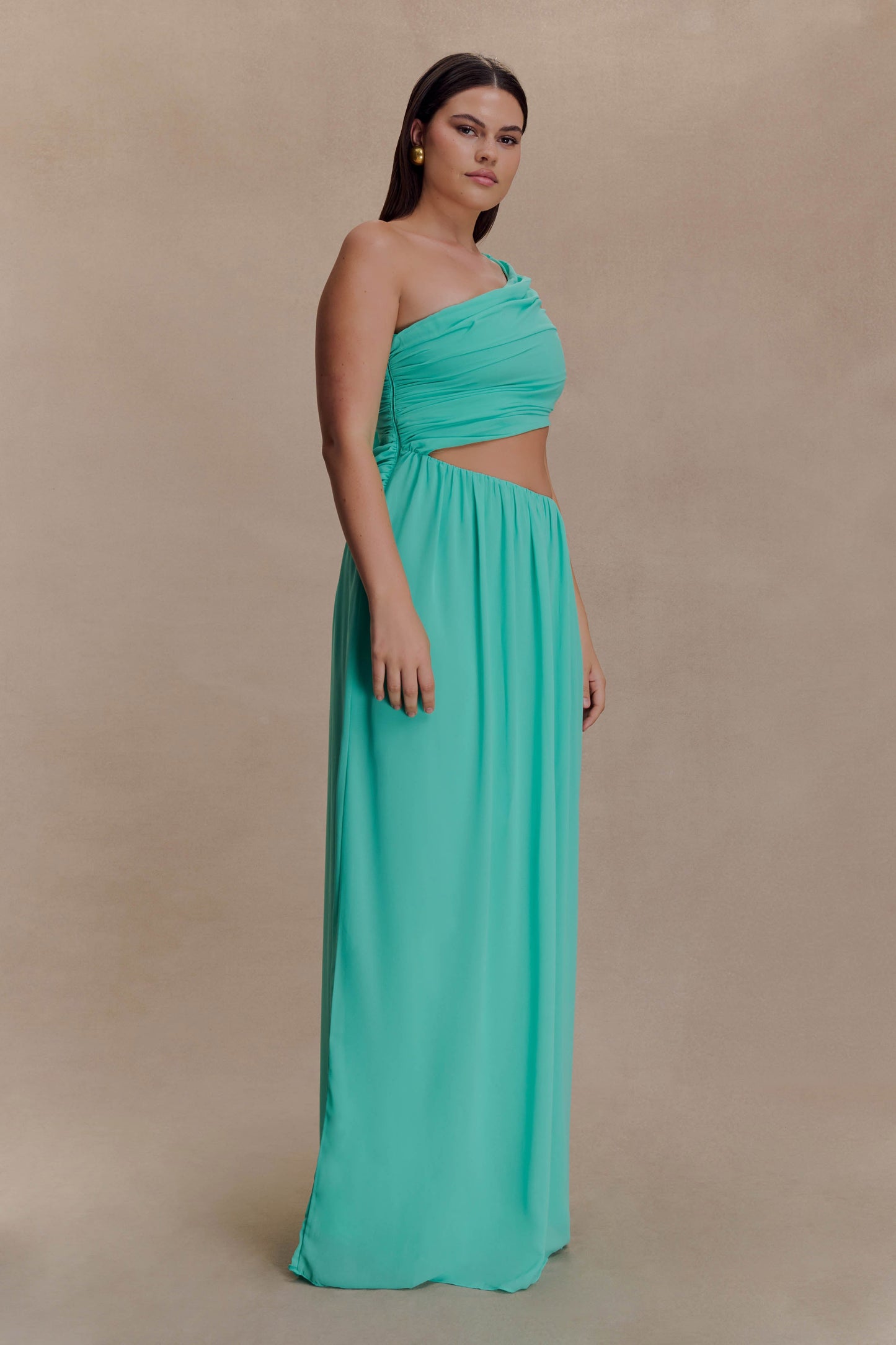 Aria Chiffon Cut Out Maxi Dress - Lagoon
