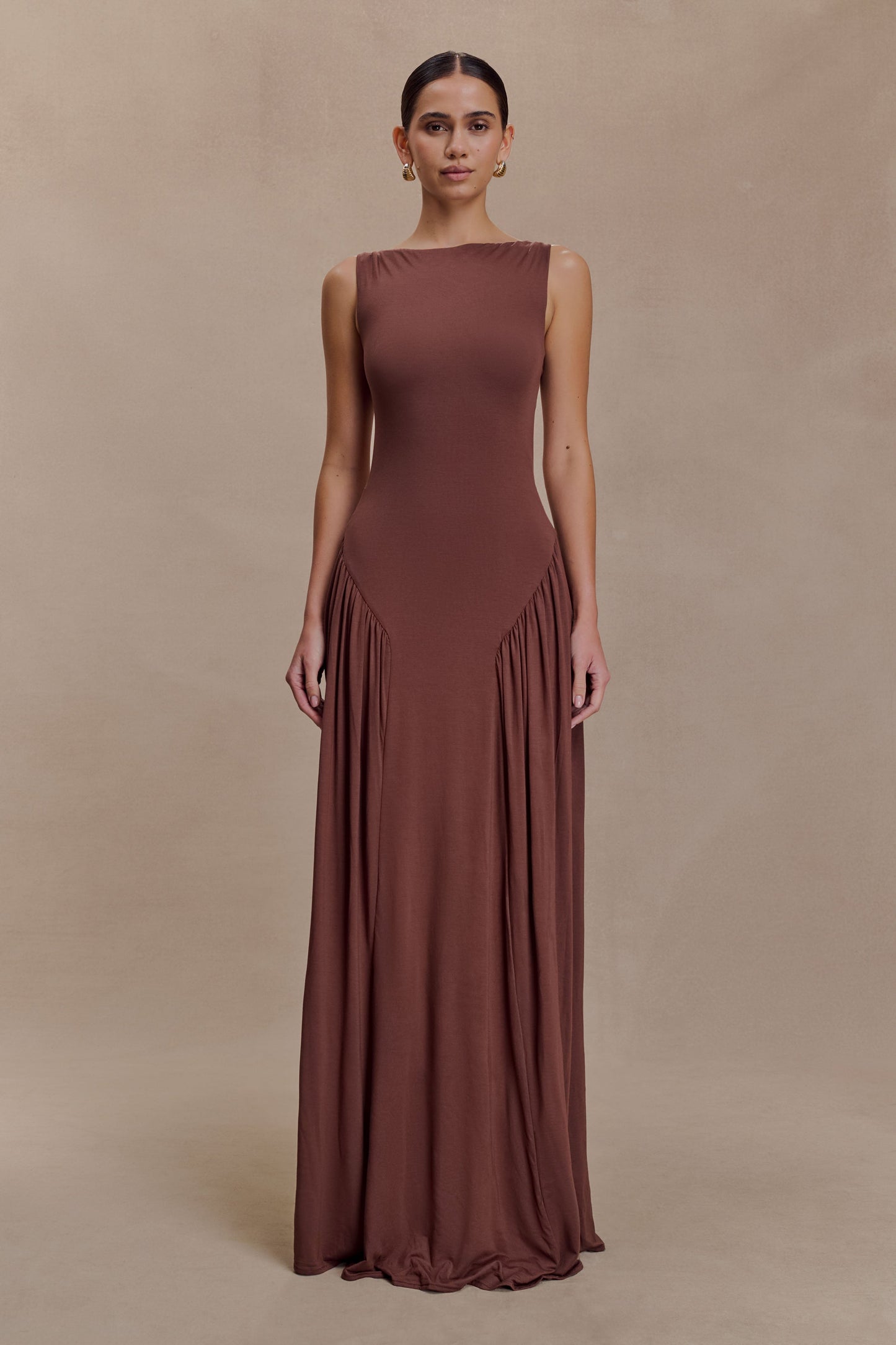Marnie Modal Sleeveless Maxi Dress - Chocolate