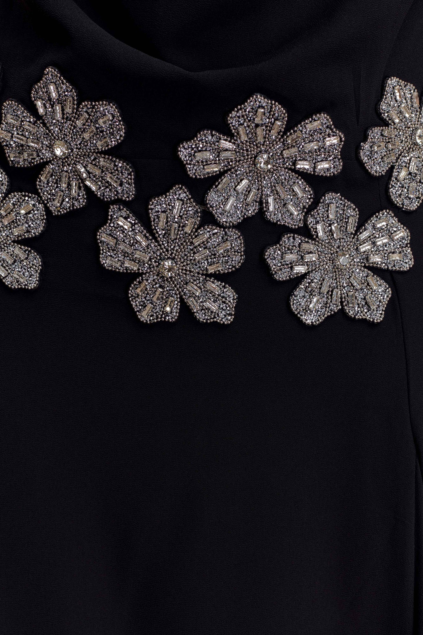 Santal Floral Chiffon Halter Maxi Dress - Black