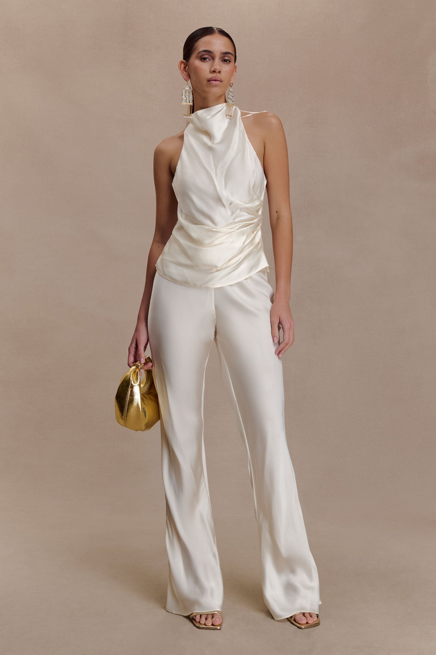 Bianca Satin Pants - Ivory