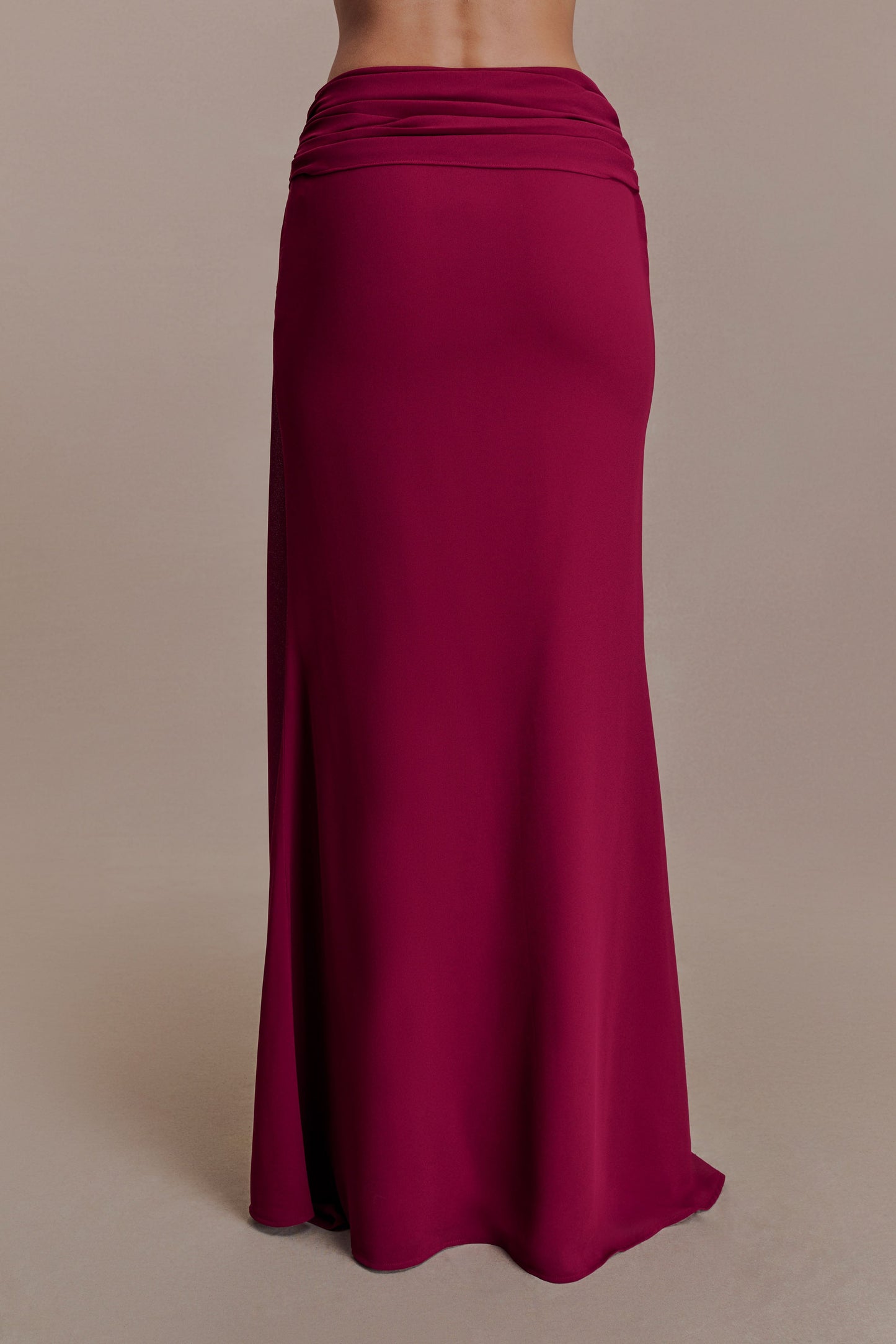 Celina Chiffon Overlay Maxi Skirt - Cherry Red