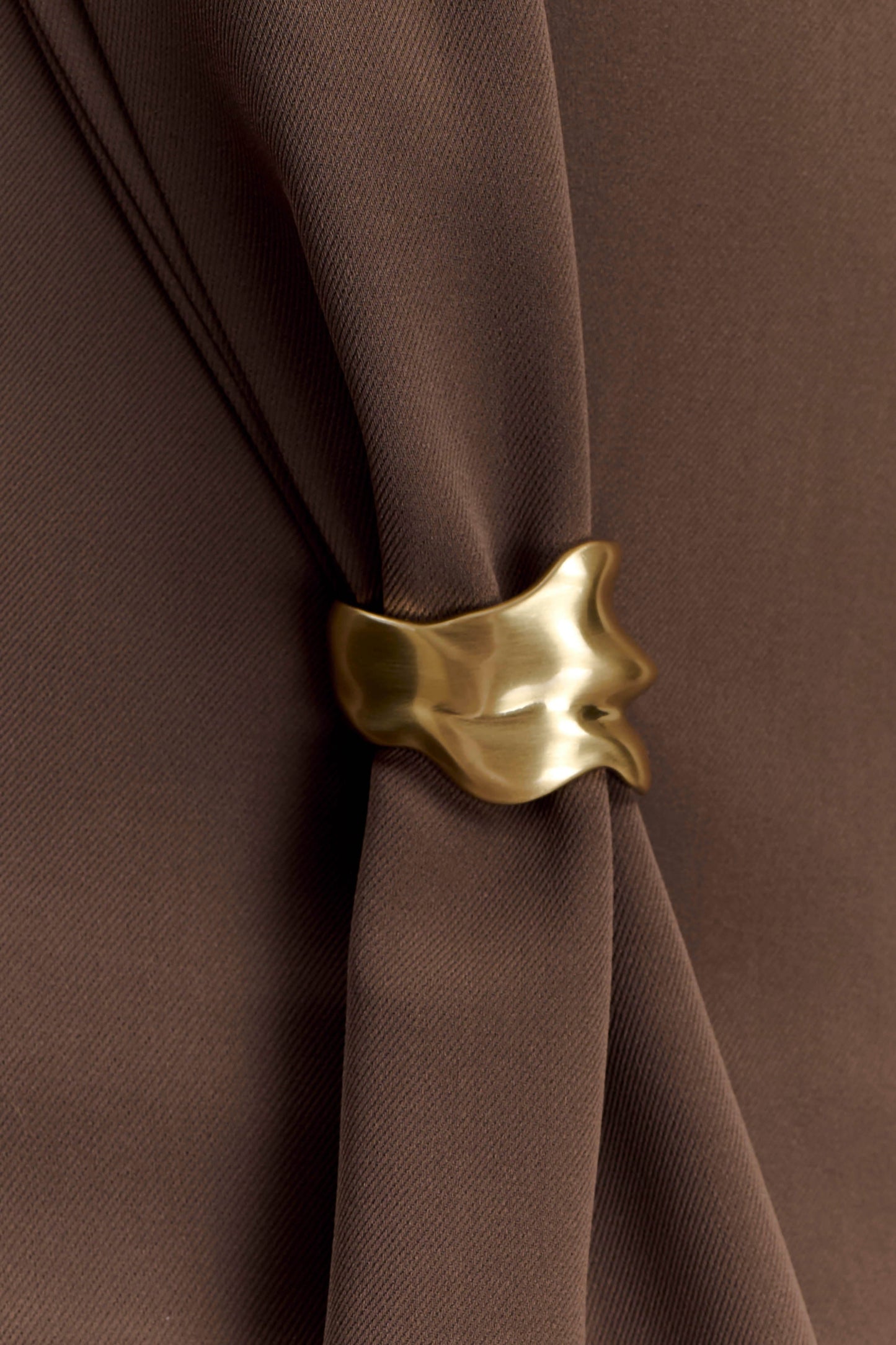 Marina Halter Top With Hardware - Cacao Brown