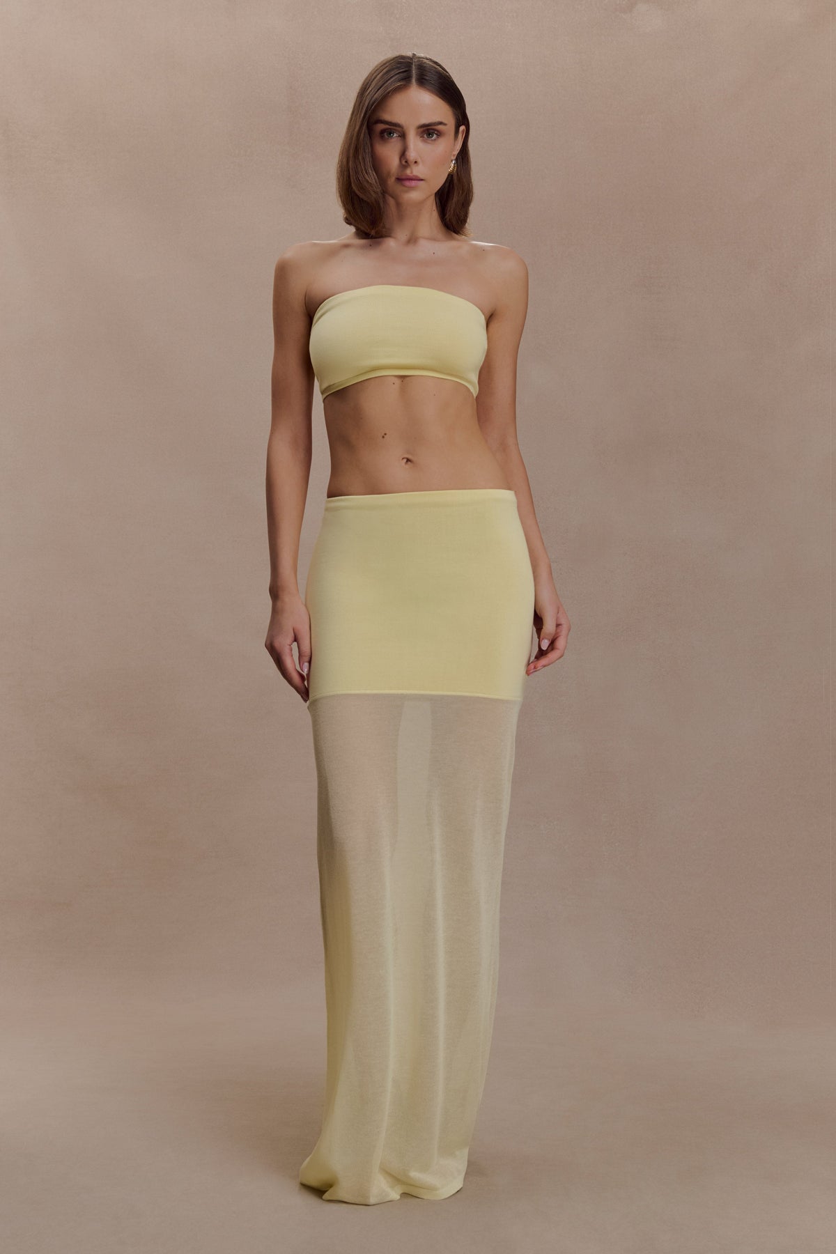Tanyel Knit Bandeau Top - Lemon