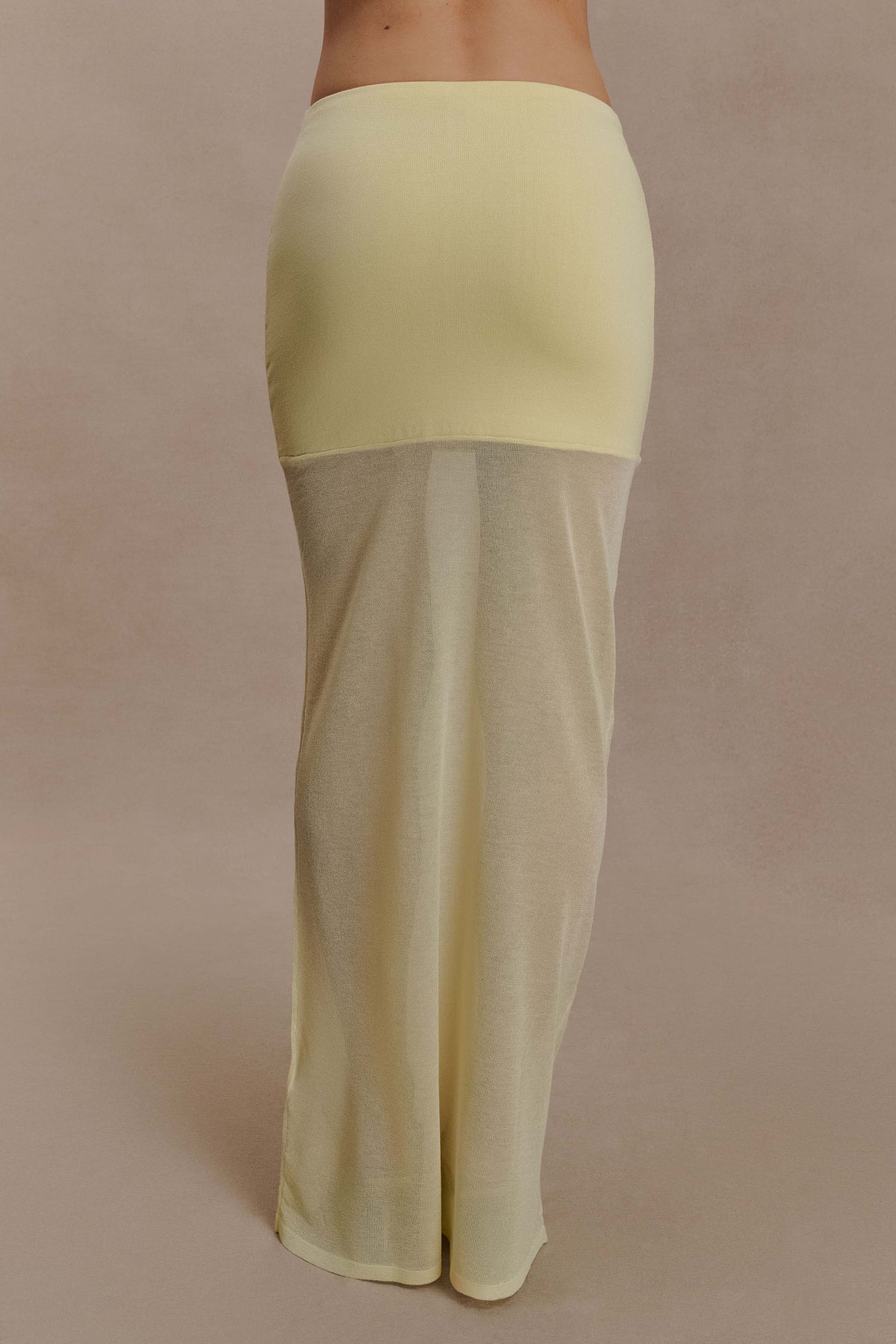 Tanyel Sheer And Bandage Knit Maxi Skirt - Lemon