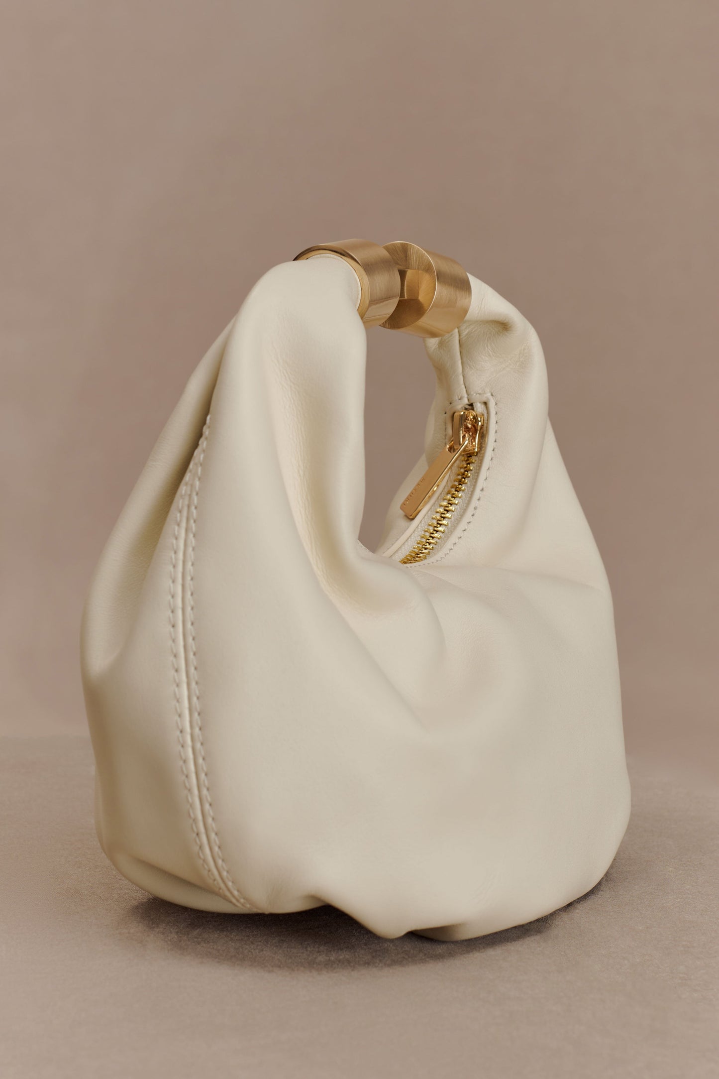 Bristol Mini Croissant Leather Bag - Ivory