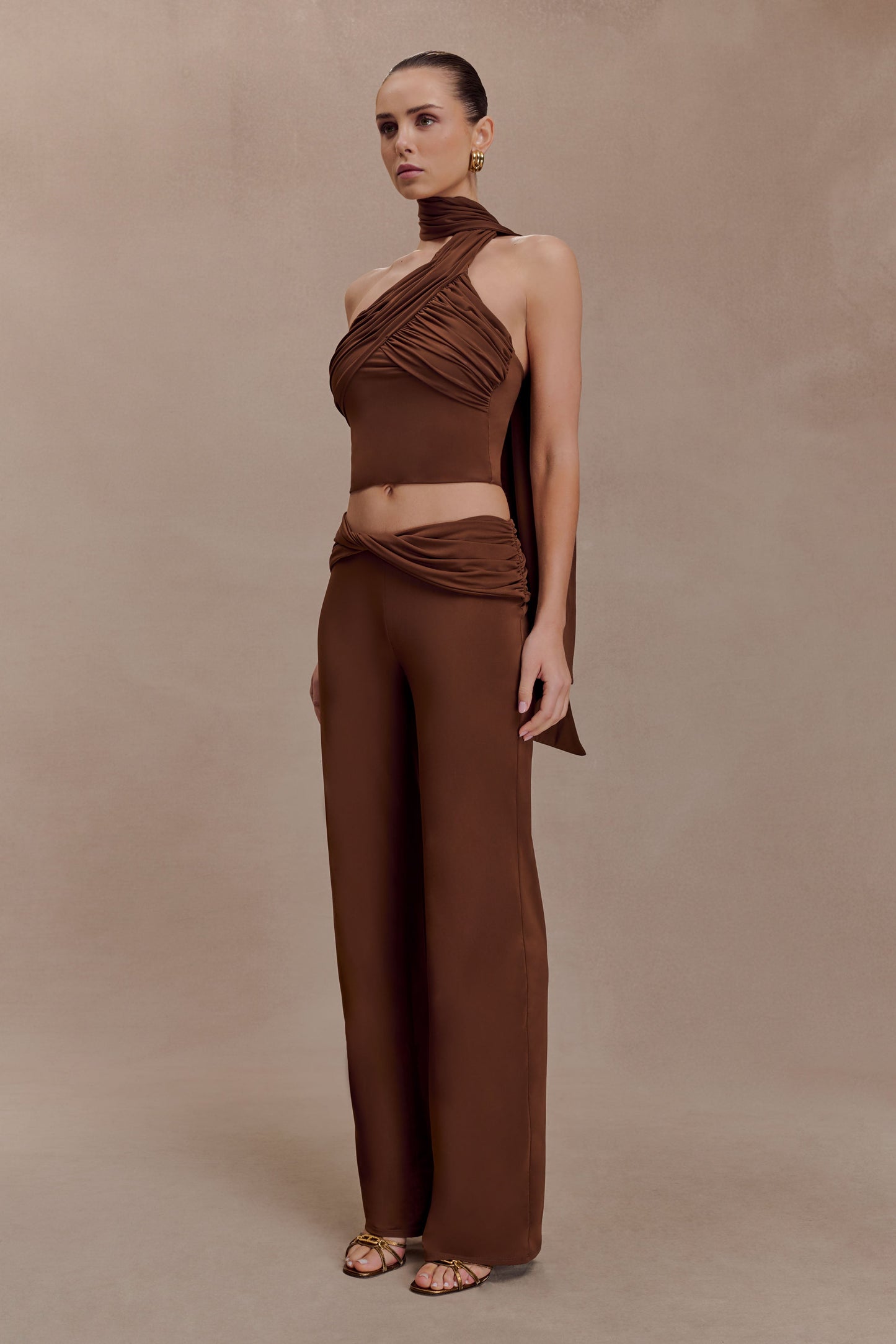 Lydia Slinky Straight Leg Pants - Chocolate
