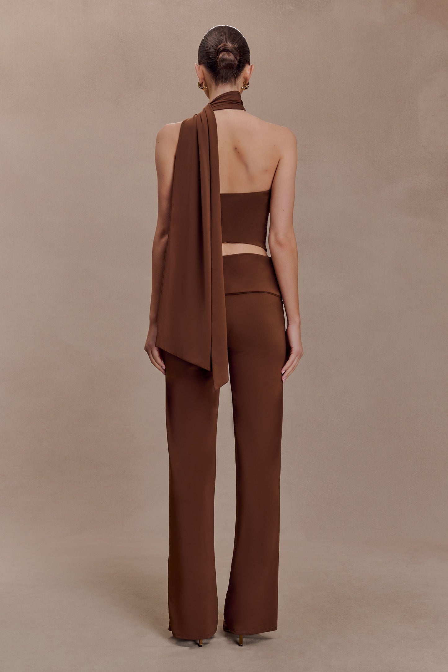 Lydia Slinky Straight Leg Pants - Chocolate