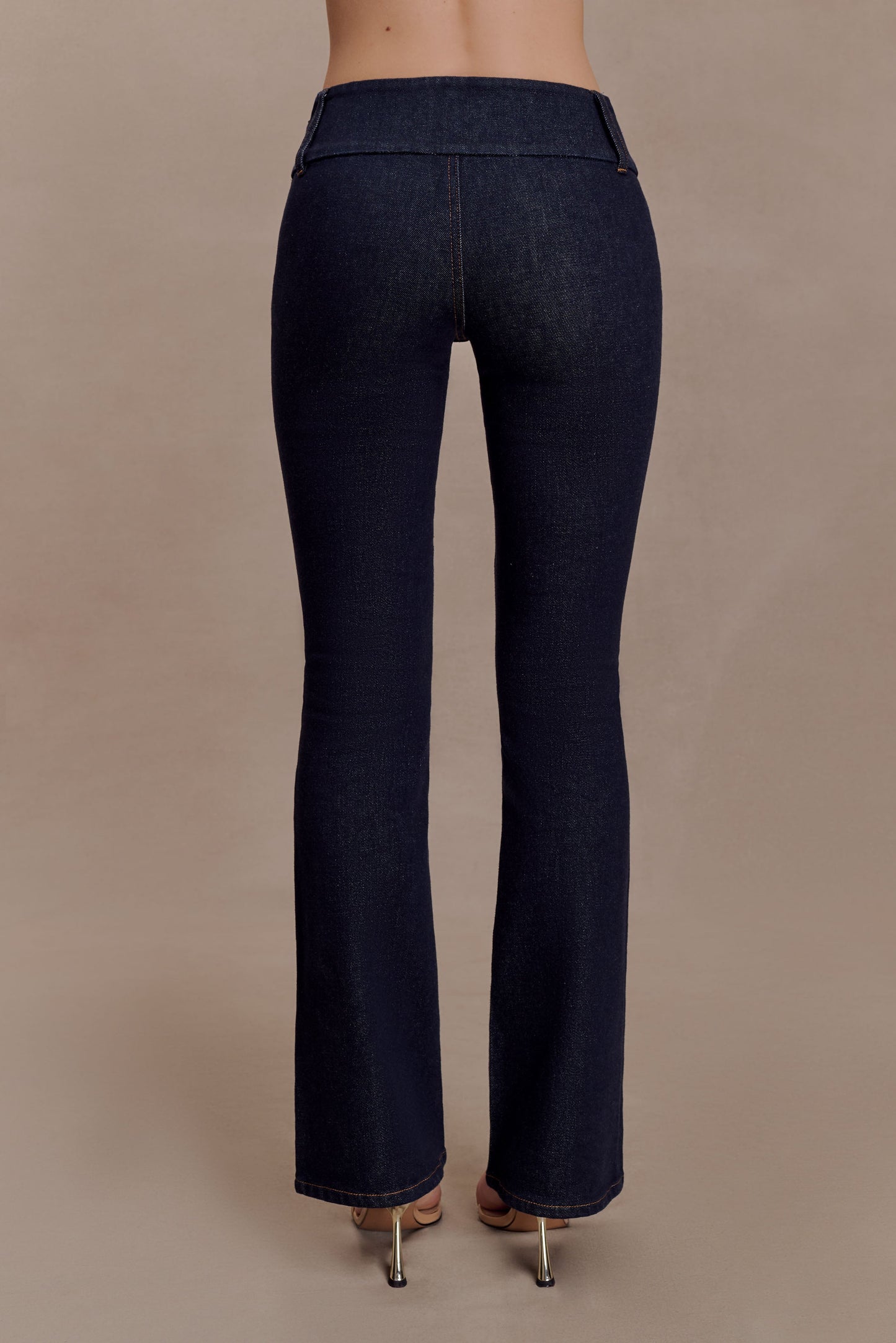 Shelly Flared Denim Jeans - Washed Indigo Blue