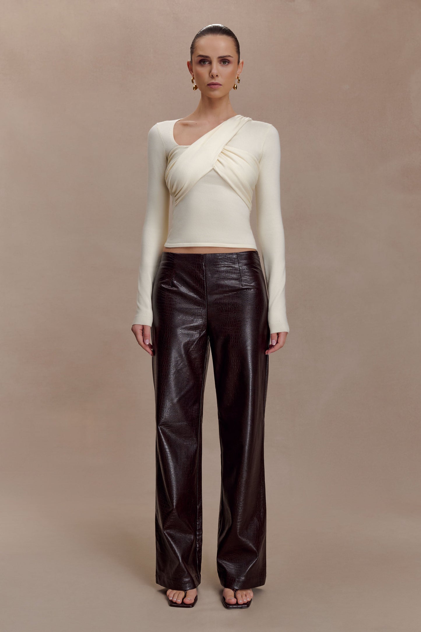 Kaylen Knit Long Sleeve Top - Ivory