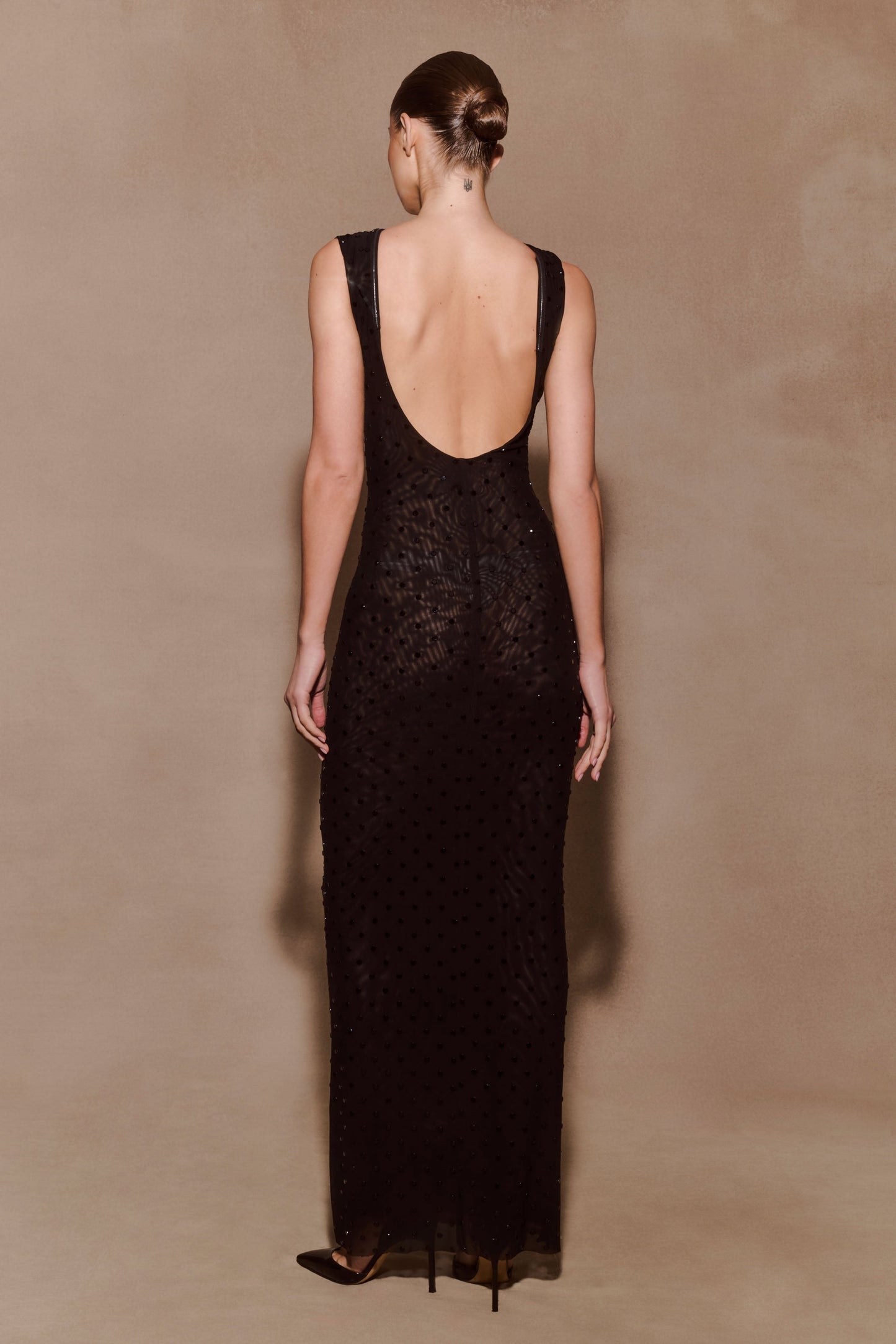 Samara Sleeveless Diamante Maxi Dress - Black